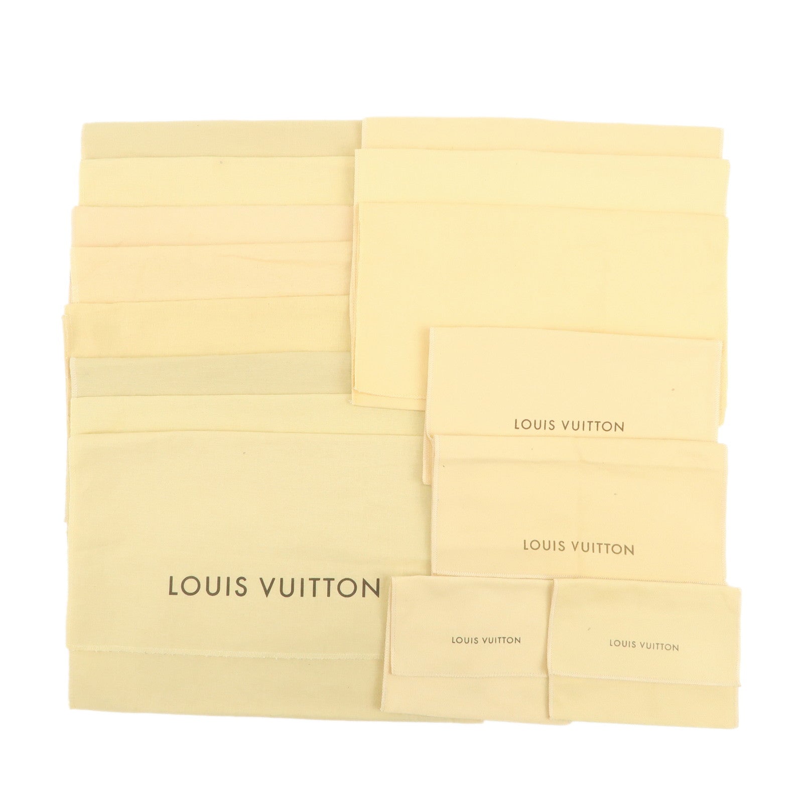 Louis Vuitton Set Of 15 Dust Bag Storage Bag Flap Style Beige