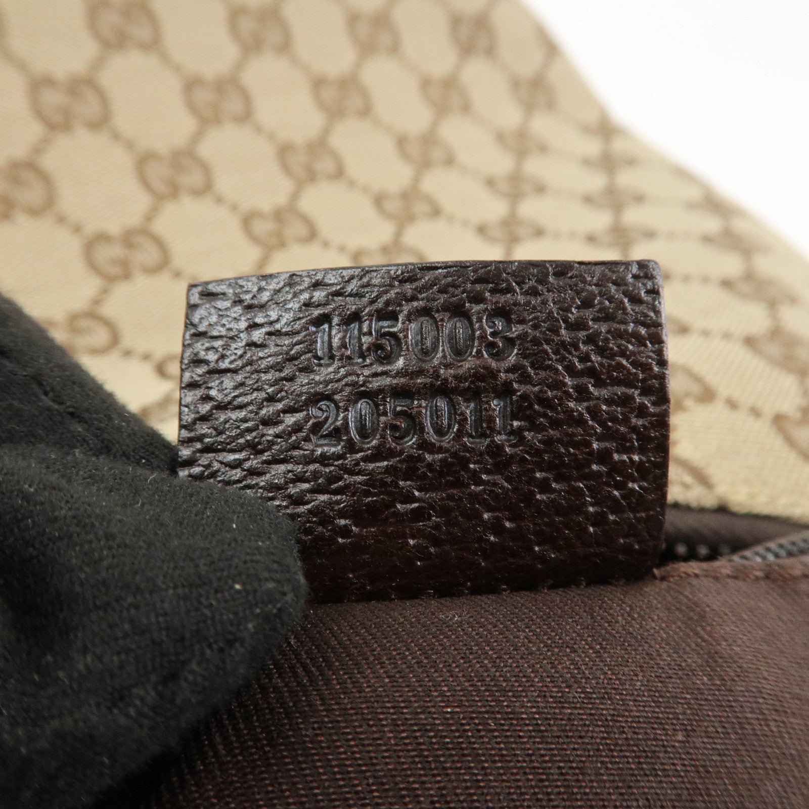 GUCCI GG Monogram Canvas Leather Shoulder Bag Beige Brown 115003