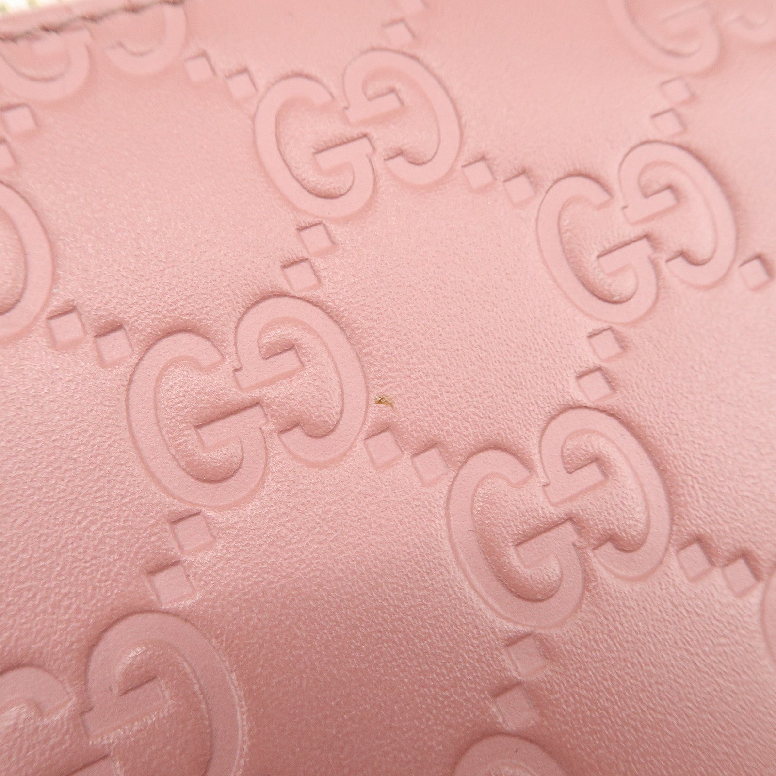 GUCCI Guccissima Leather Logo Chain Shoulder Bag Pink 428449