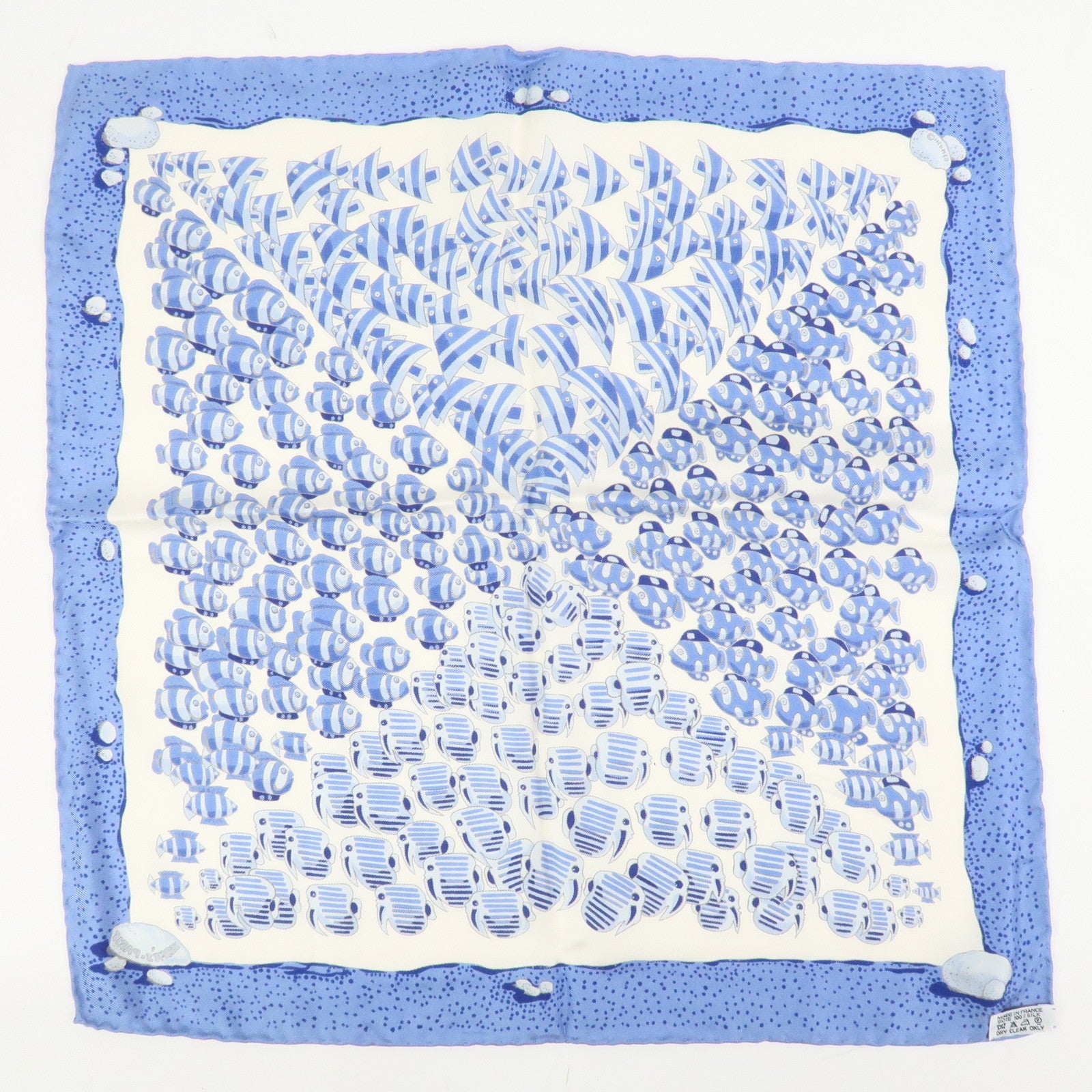 HERMES Carre 40 Silk 100% Mini Scarf Blue