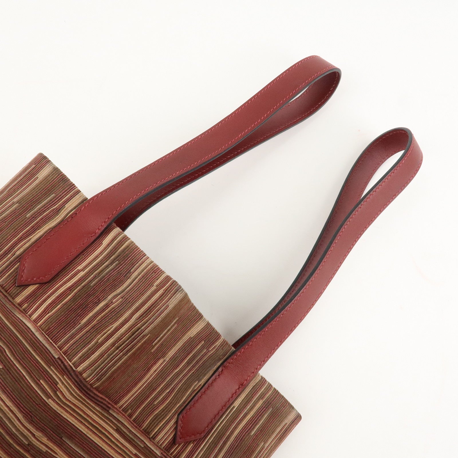 HERMES Leather Vibrato Jules Hand Bag F Engraved Multicolor Used