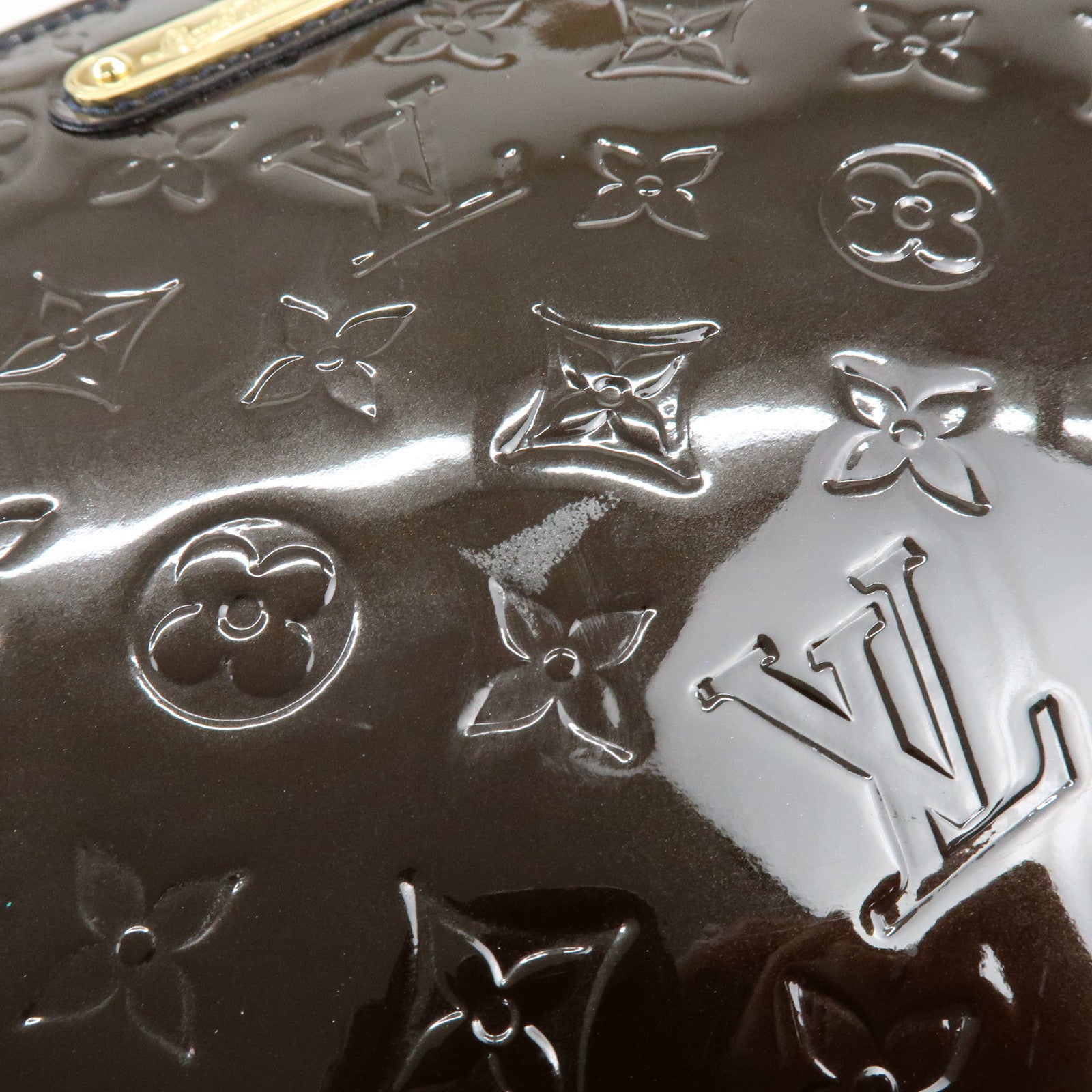 Louis Vuitton Monogram Vernis Wilshire GM Tote Bag Bleu Nuit M91442