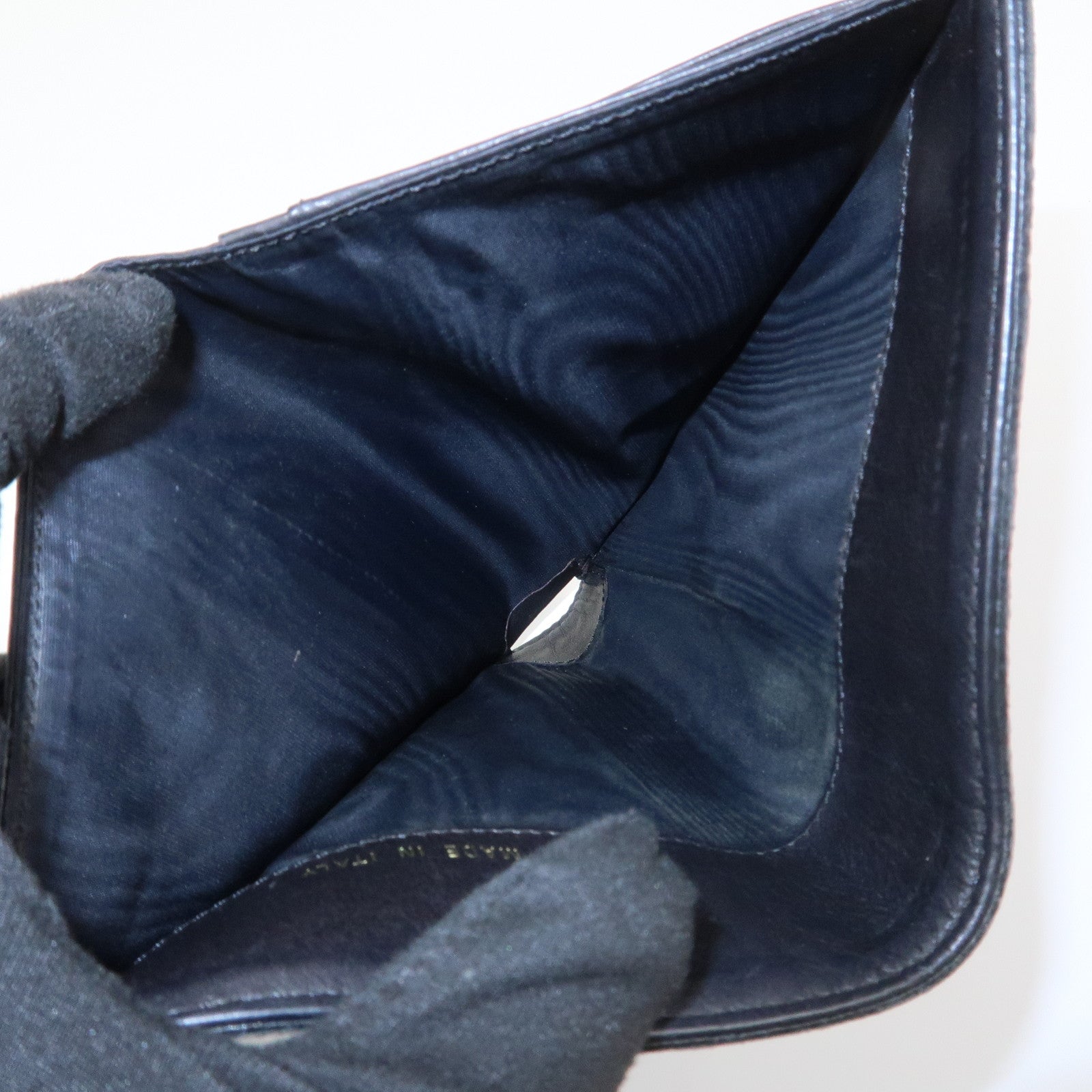CHANEL COCO Mark Calf Leather Compact Wallet Black