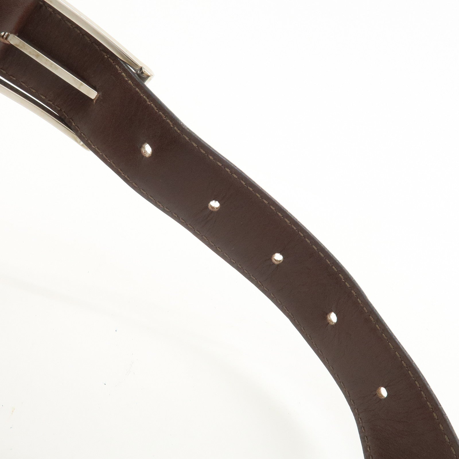 CELINE C Macadam Canvas Leather Shoulder Crossbody Bag Brown