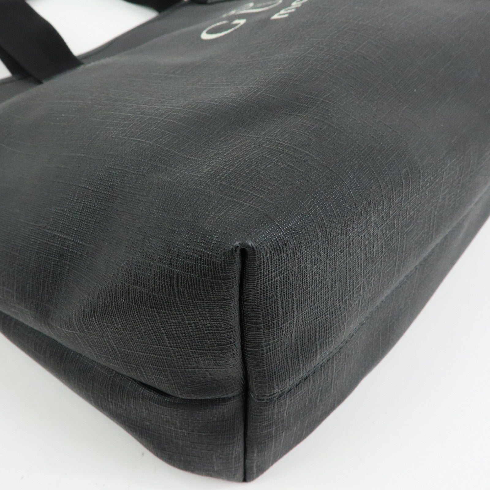 GUCCI PVC Leather 2Way Bag Shopping Bag Tote Bag Black 231860