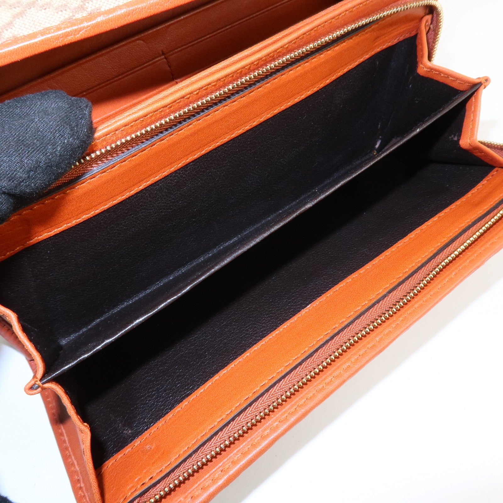 GUCCI Diamante Canvas Chain Strap Long Wallet Hand Bag Beige 269541 Used