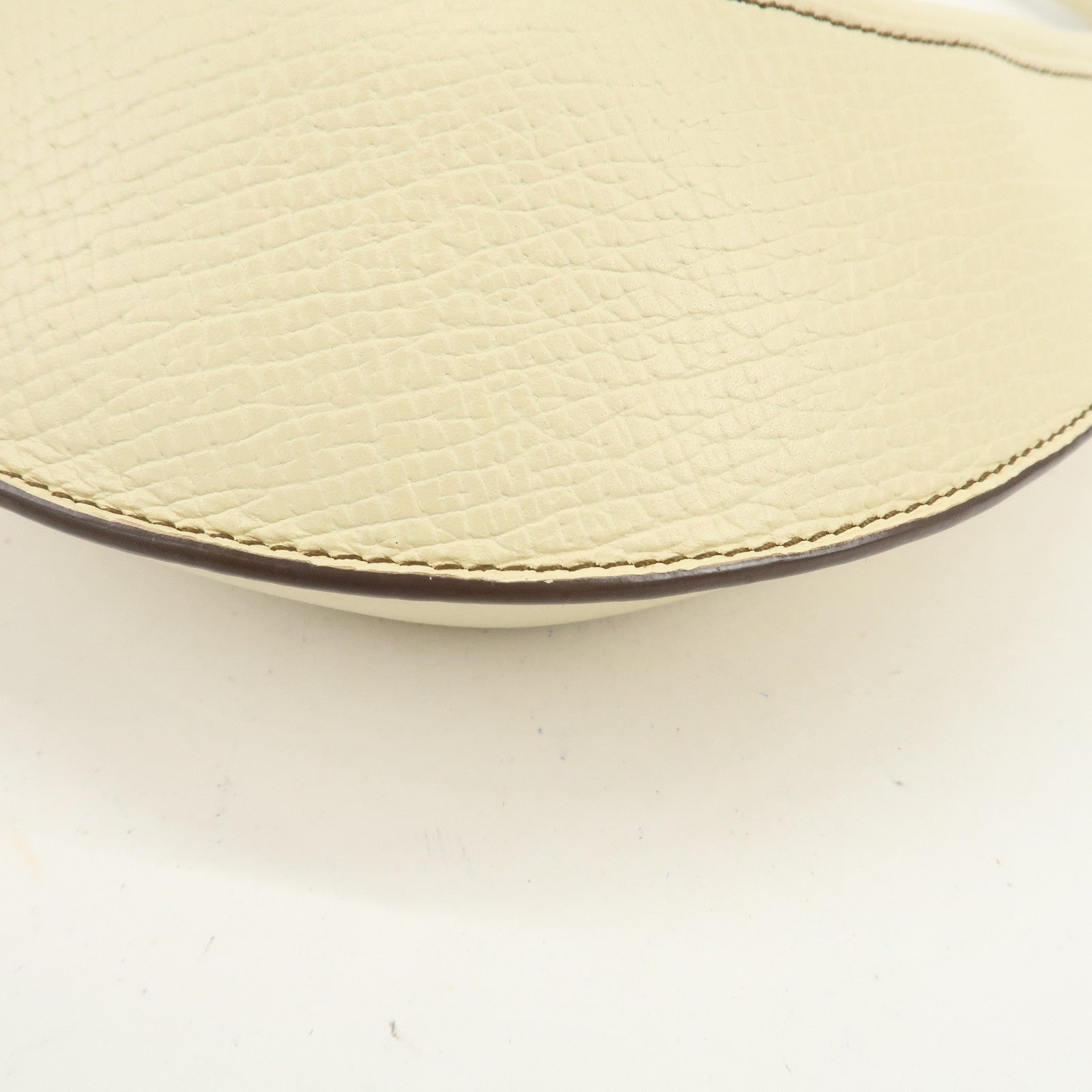 LOEWE Embossed Leather Shoulder Bag Hand Bag Ivory