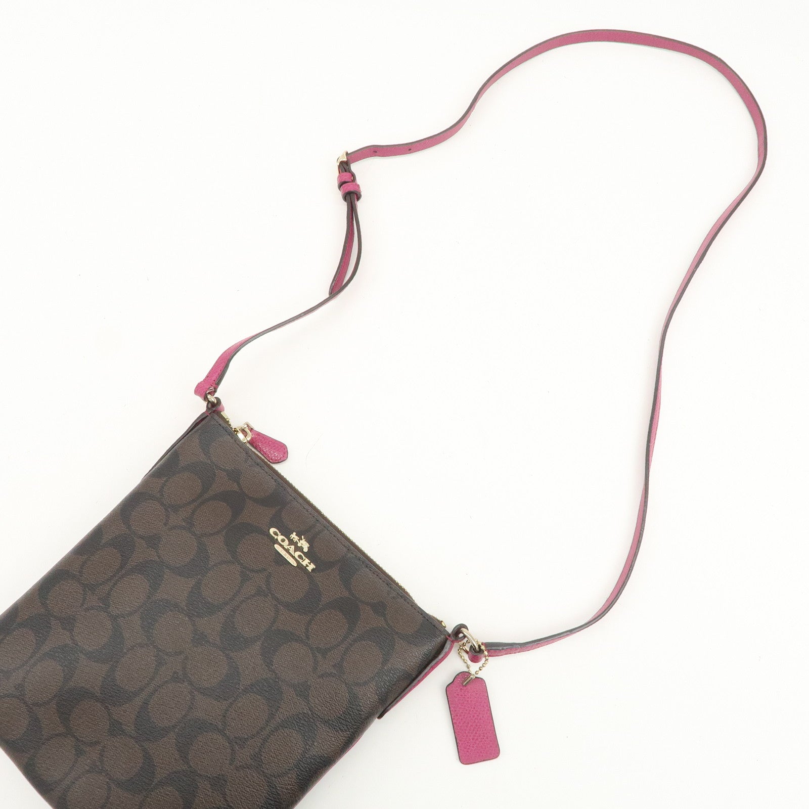 COACH Signature Canvas Leather Set of 2 Shoulder Bag Crossbody Bag