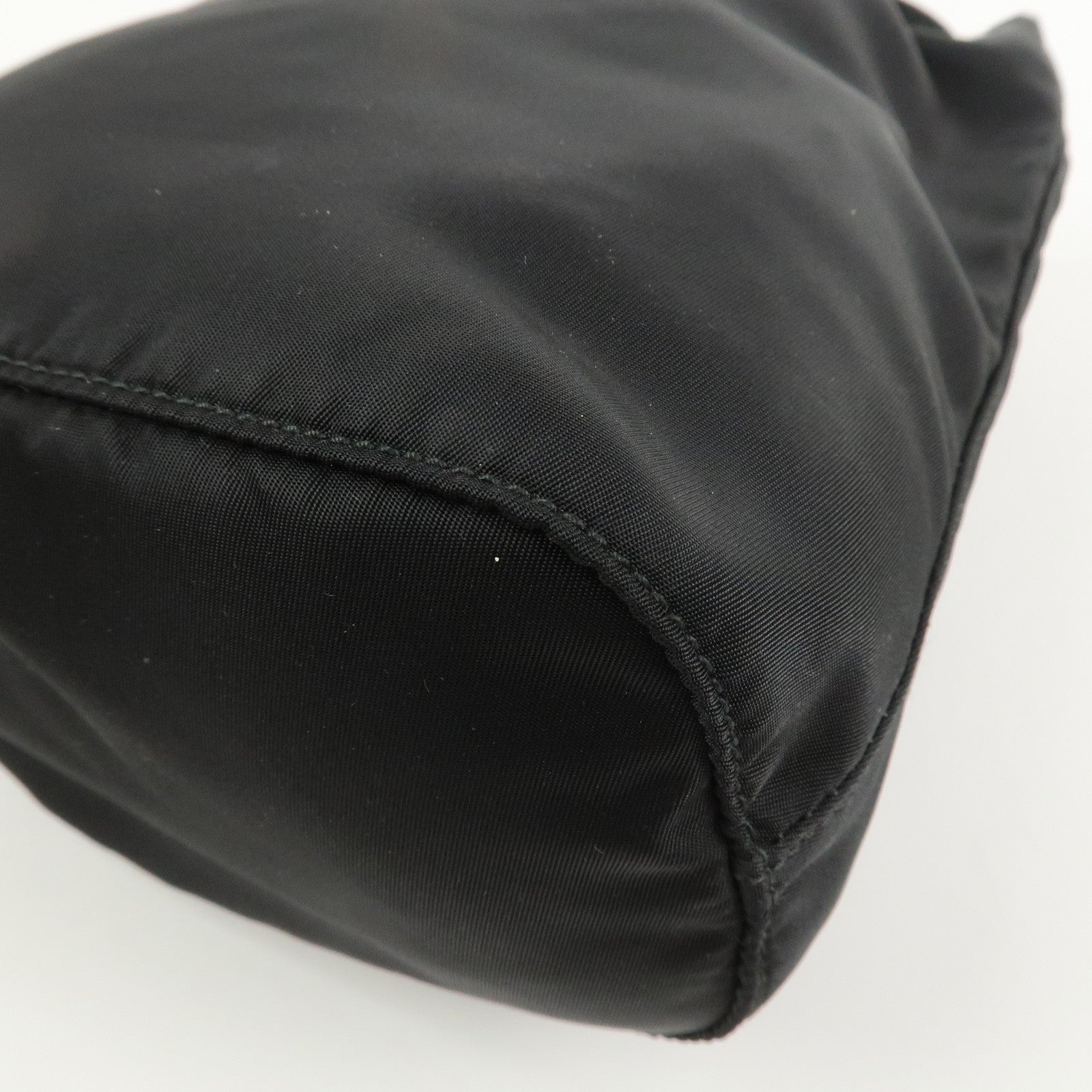 PRADA Nylon Saffiano Leather Cosmetic Makeup Pouch Black 1NA369