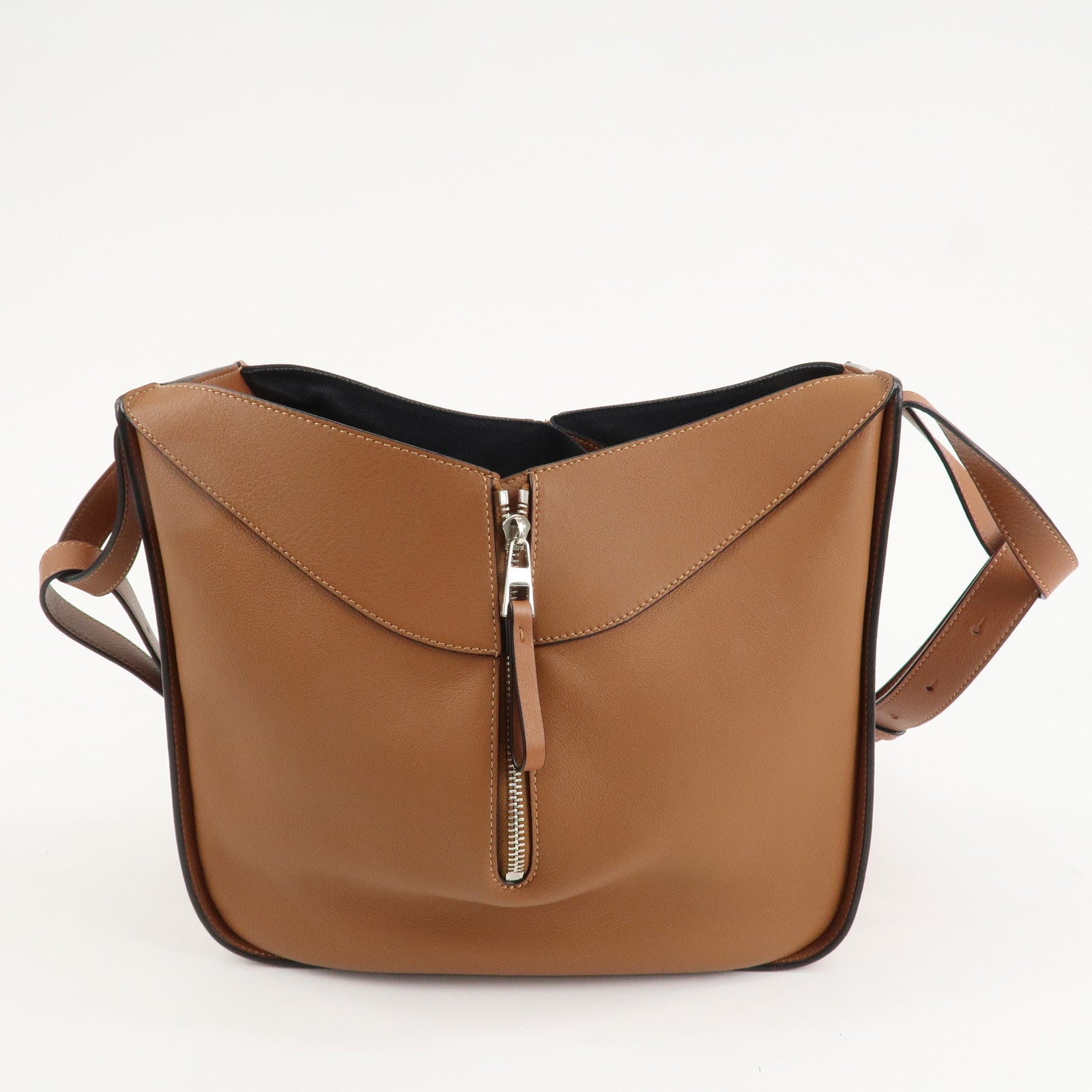 LOEWE Leather Hammock Bag Small Shoulder Bag Hand Bag Brown Used