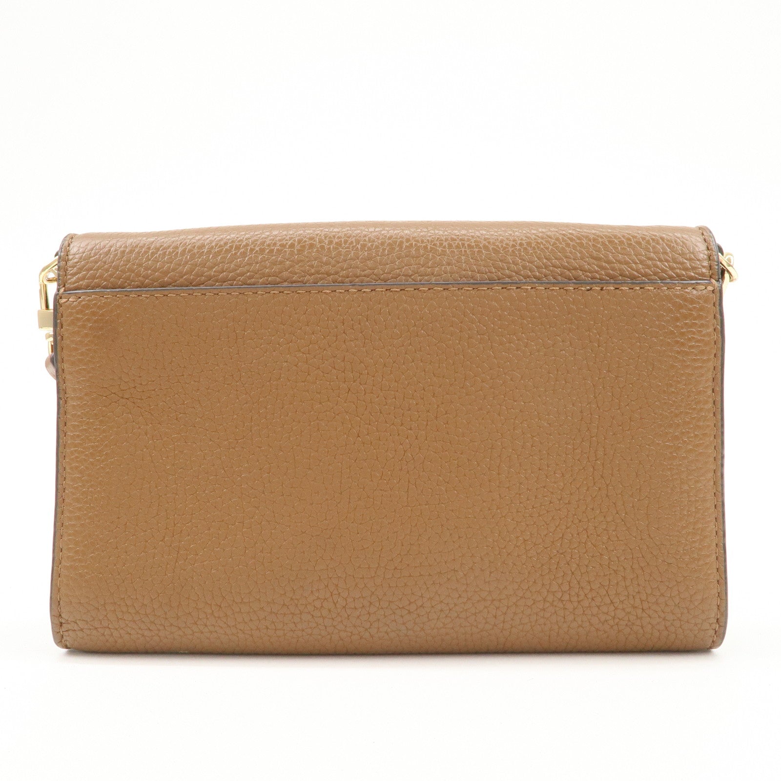 TORY BURCH Leather Shoulder Wallet Brown Used