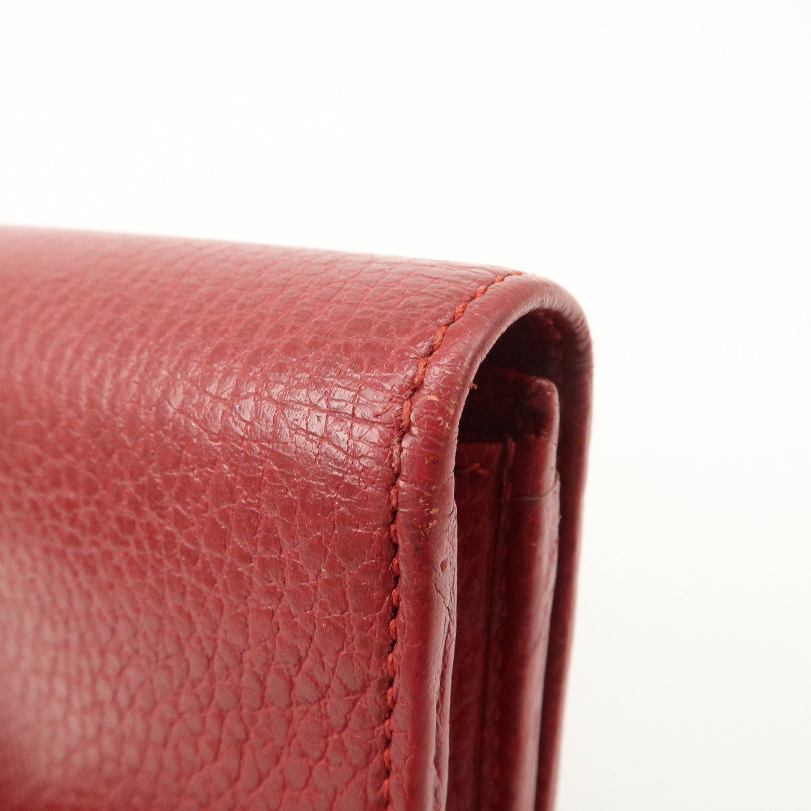 GUCCI GG Marmont Leather Continental Long Wallet Red 456116 Used