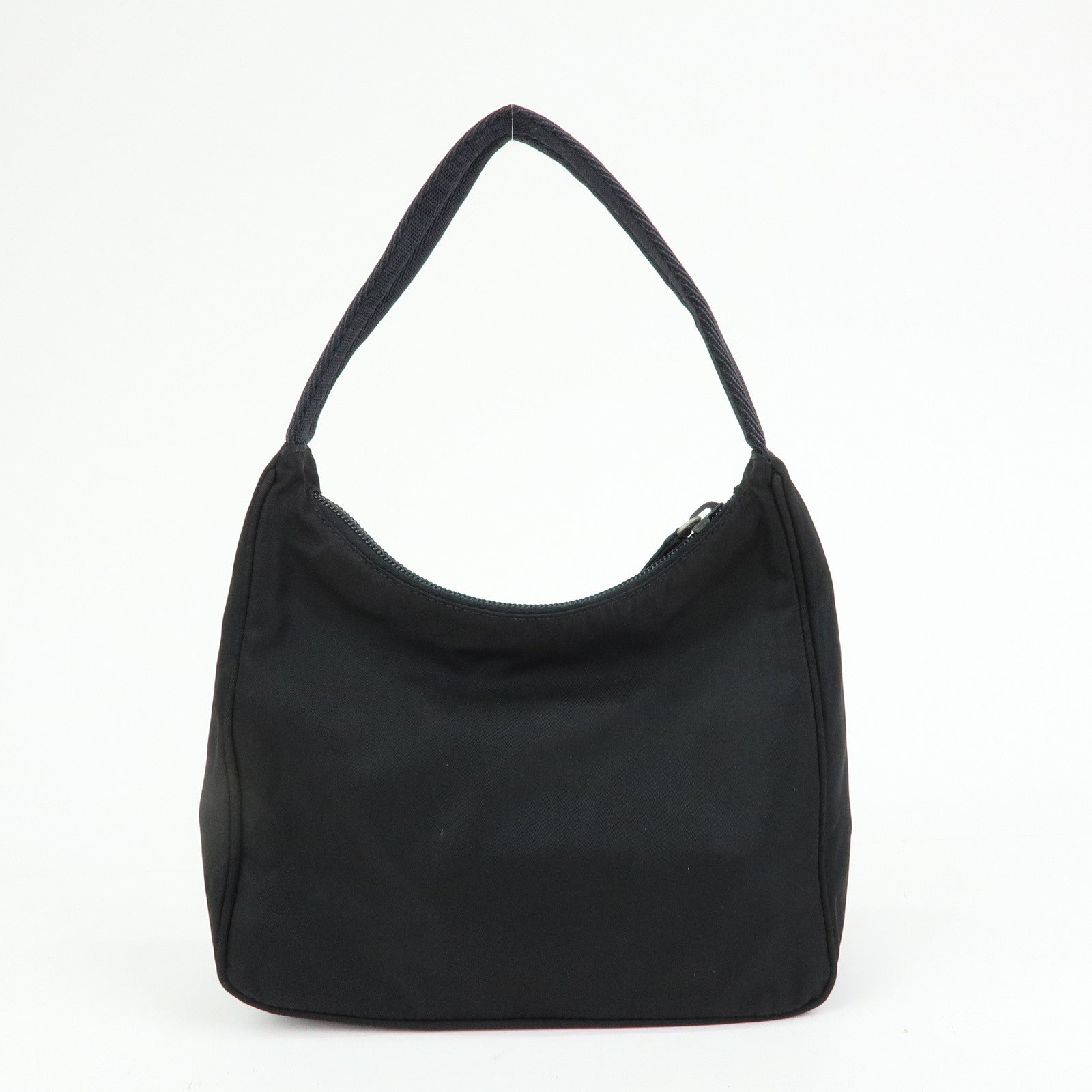 PRADA Triangle Logo Nylon Mini Hand Bag Shoulder Bag Black