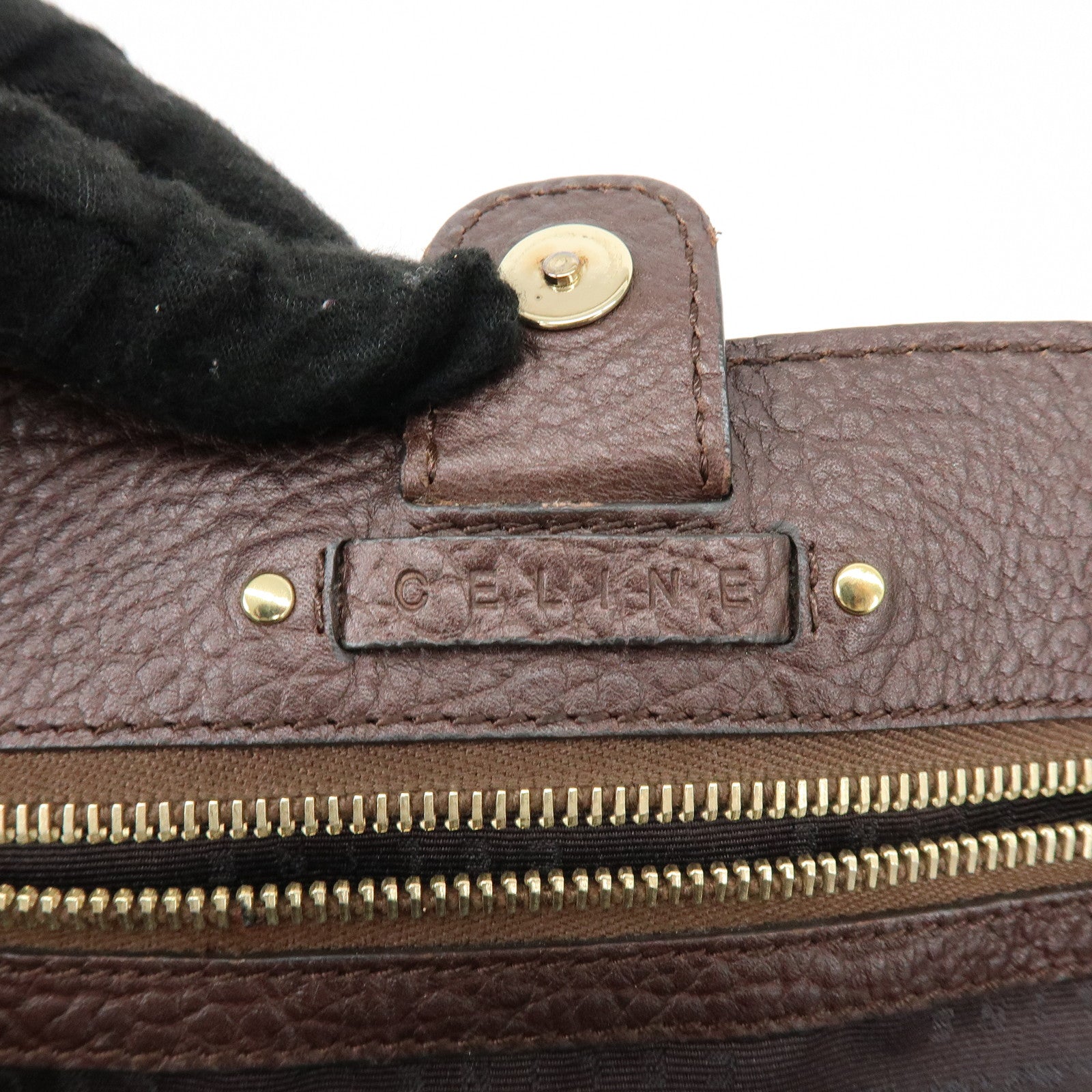 CELINE Triomphe Leather Tote Bag Hand Bag Shoulder Bag Brown