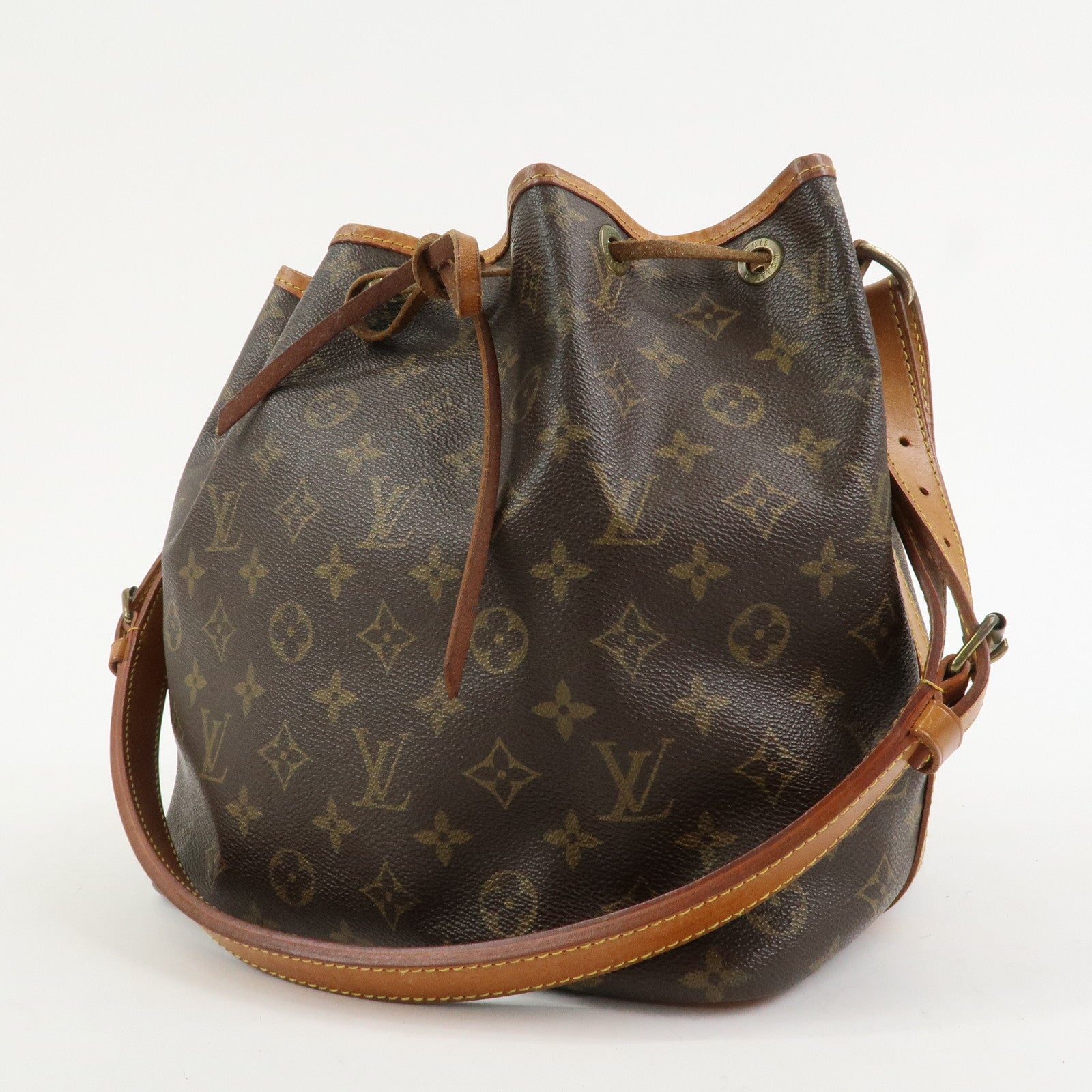 Louis Vuitton Monogram Canvas Petit Noe Shoulder Bag Brown M42226