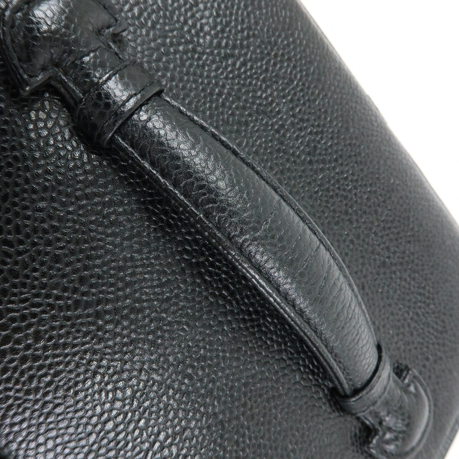 CHANEL COCO Mark Caviarskin Hand Bag Vanity Case Black A01997