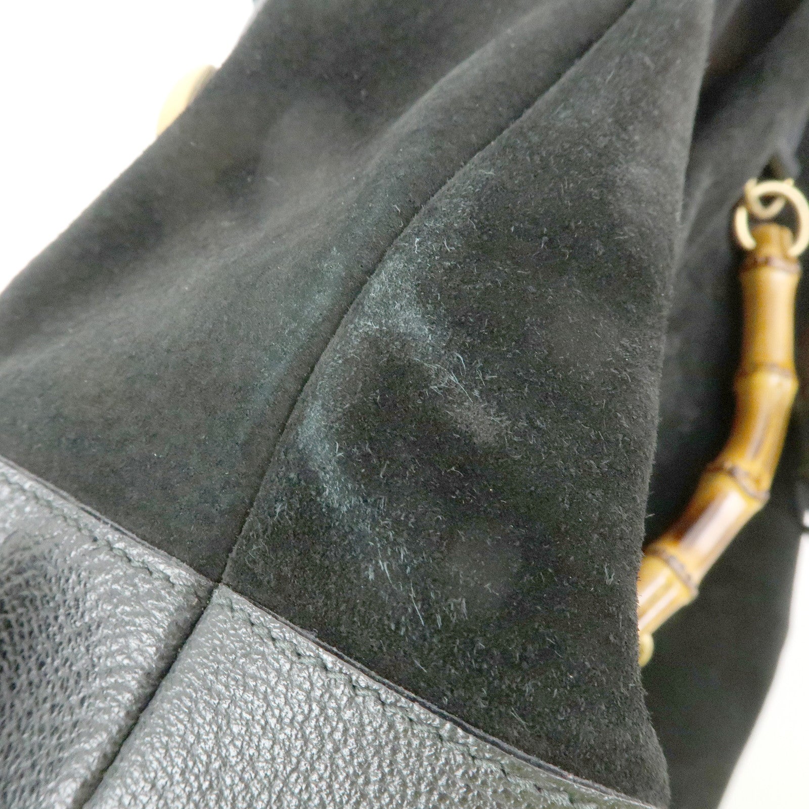 GUCCI Bamboo Suede Leather Backpack Rucksuck Black 003・2855・0043・0