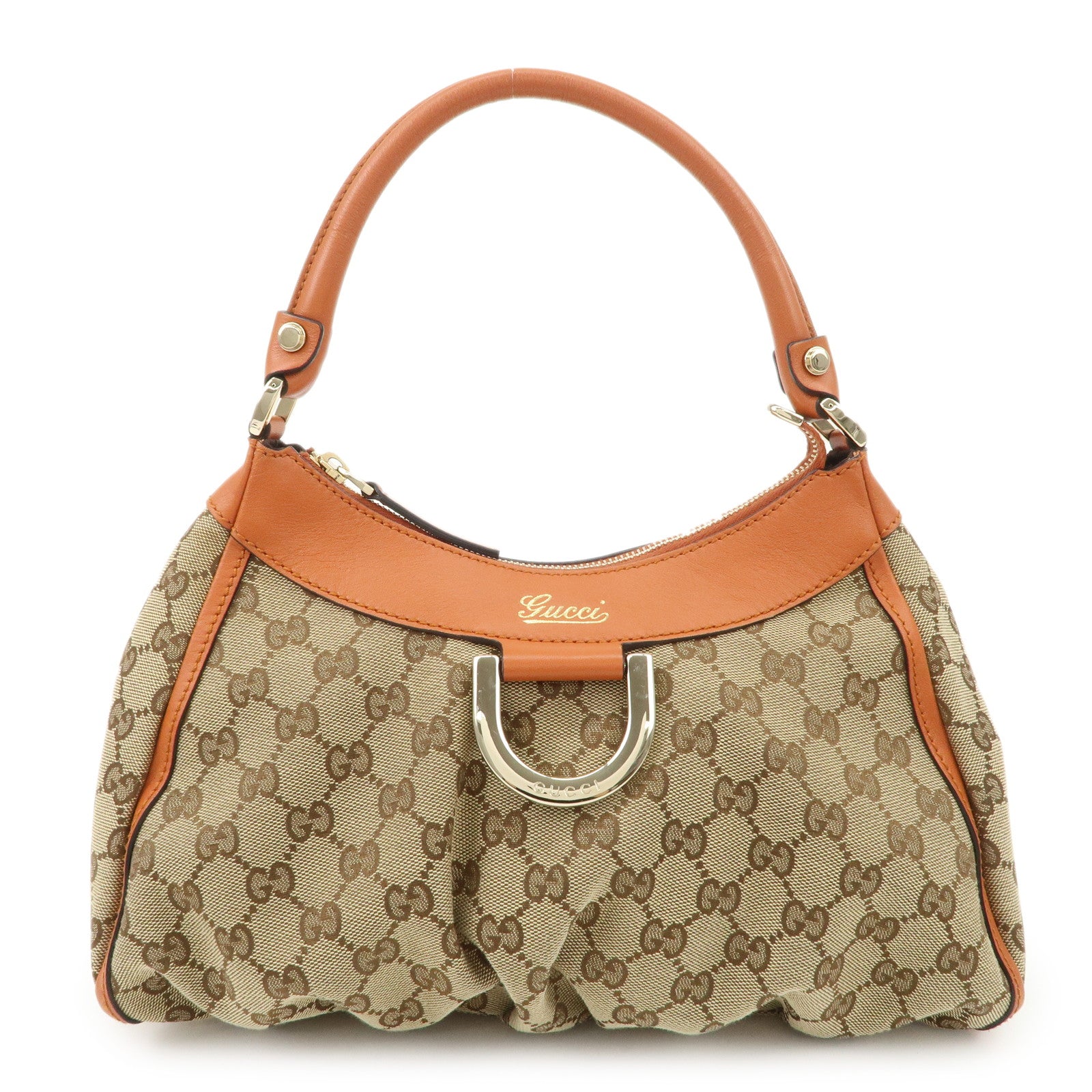 GUCCI Abbey GG Canvas Leather Shoulder Bag Hand Bag Beige 190525