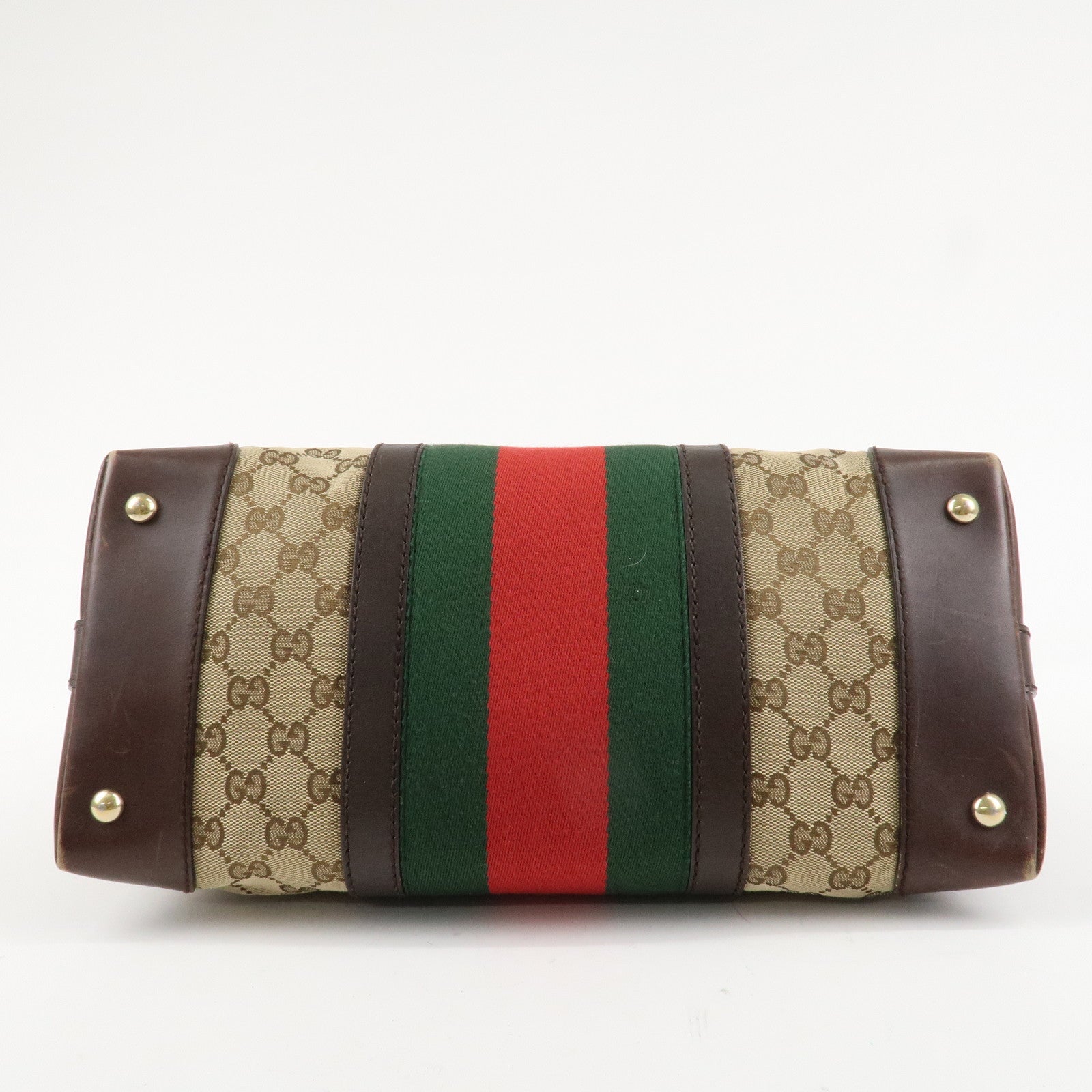 GUCCI Sherry GG Canvas Leather 2Way Tote Bag Beige Brown 257341 Used