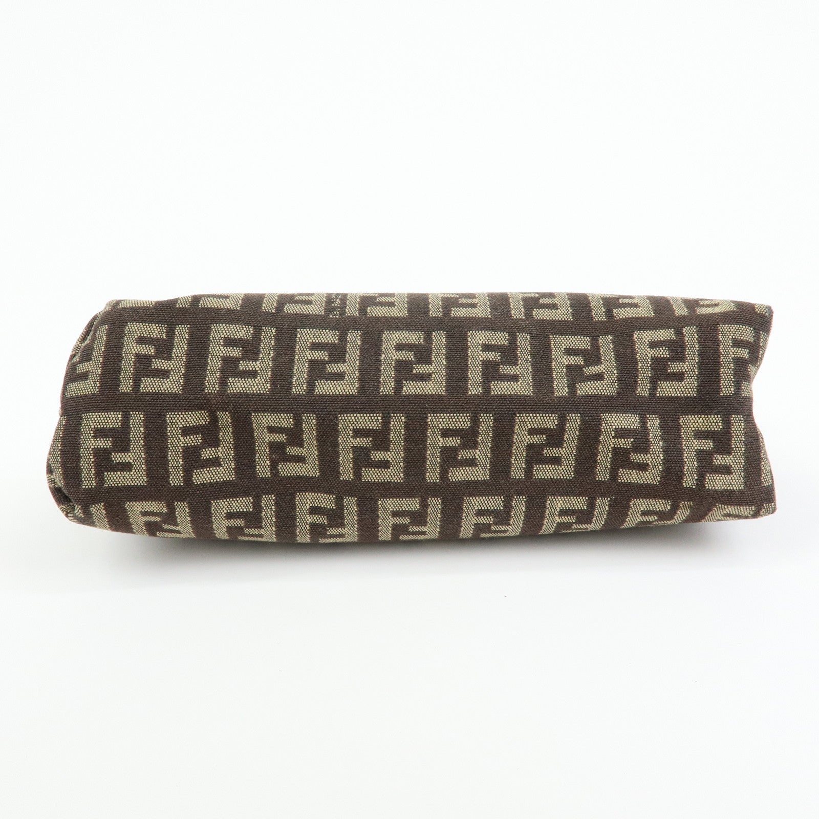 FENDI Zucchino Canvas Leather Mini Pouch Brown 7N0037