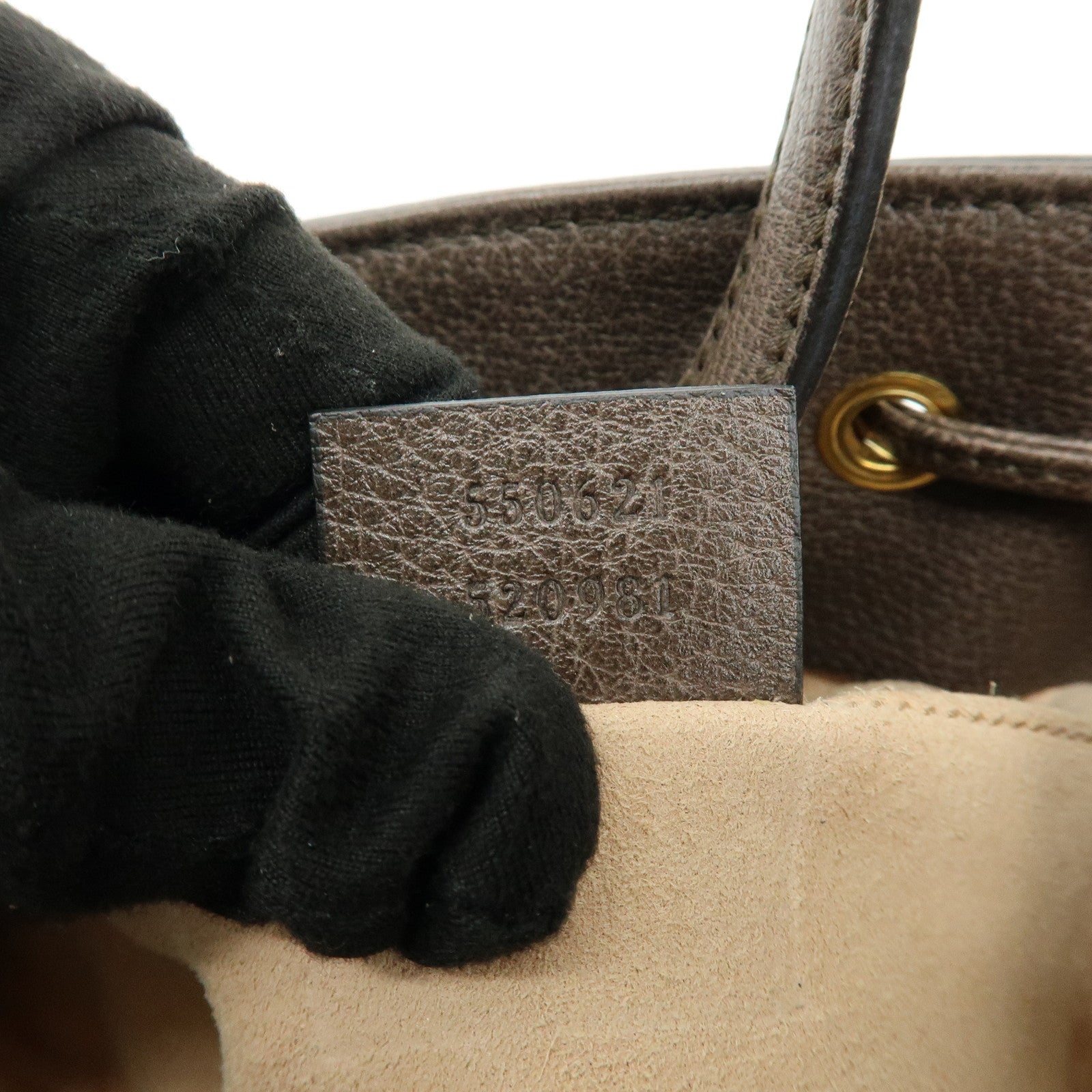 GUCCI Ophidia Sherry GG Supreme Leather 2Way Bucket Bag 550621