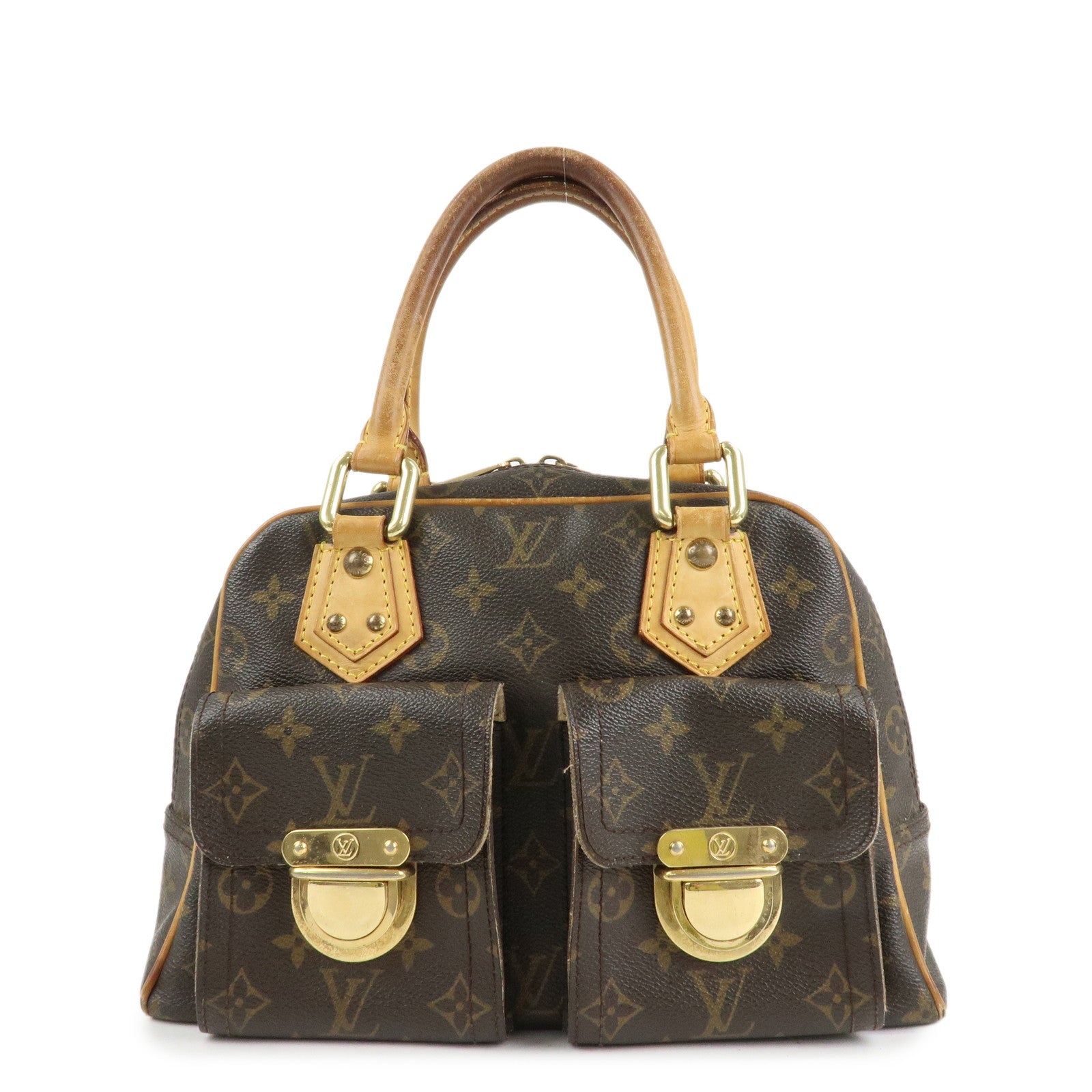 Louis Vuitton Monogram Manhattan PM Hand Bag Brown M40026 Used