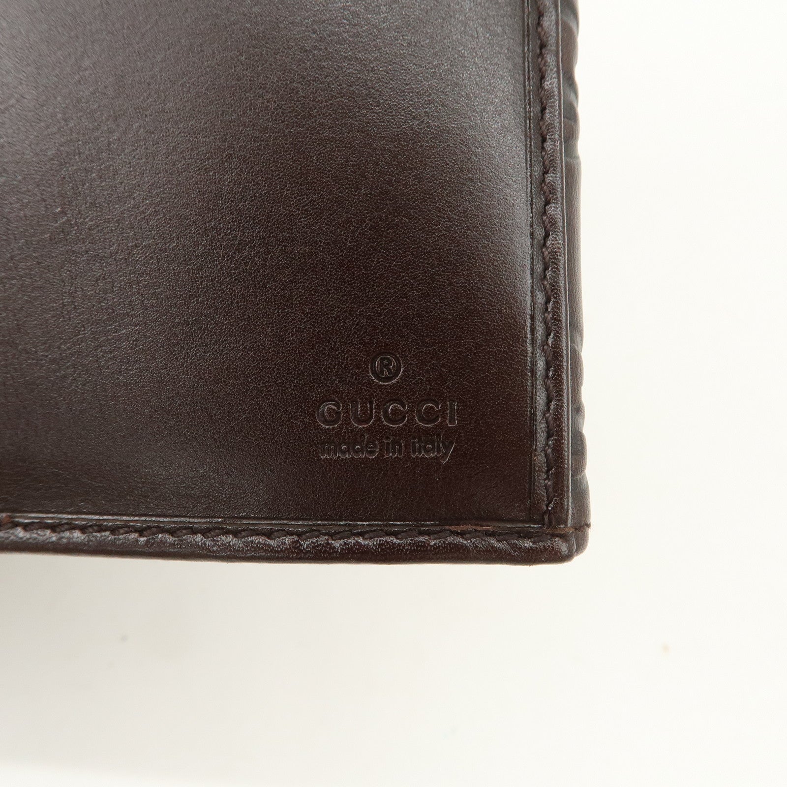 GUCCI Guccissima Leather W Hook Bi-Fold Long Wallet Brown 112715