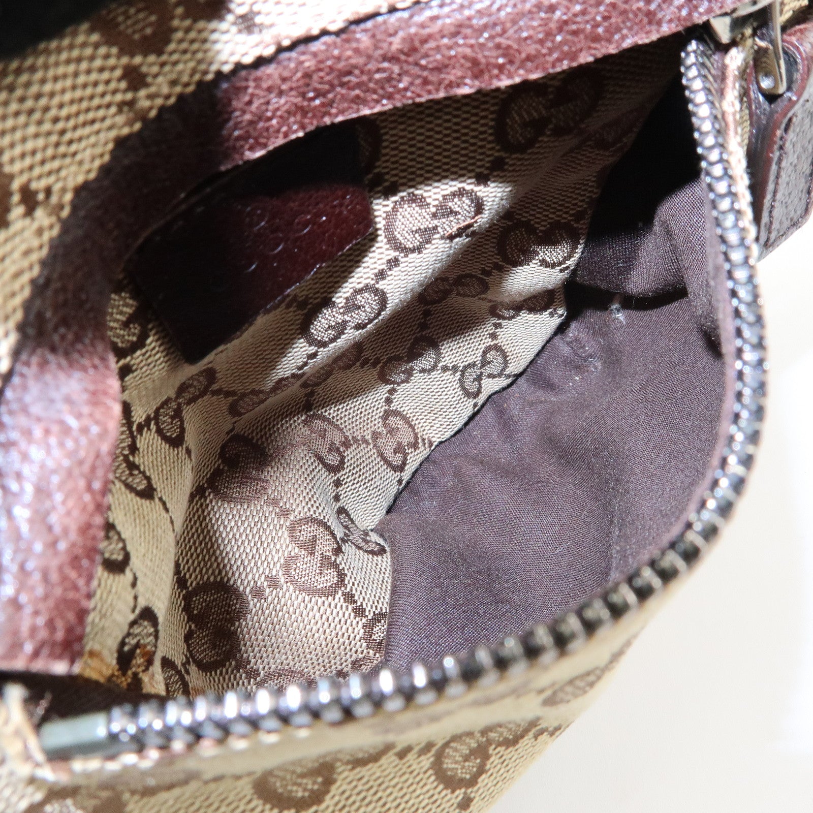 GUCCI Sherry GG Canvas Waist Pouch Body Bag Beige Brown 28566