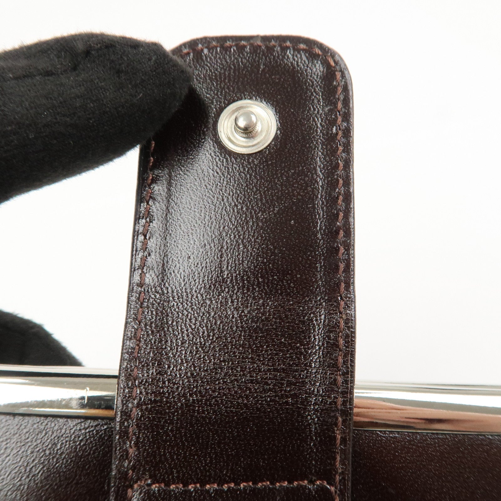 FENDI Zucca Canvas Leather Bi-fold Compact Wallet Brown Black