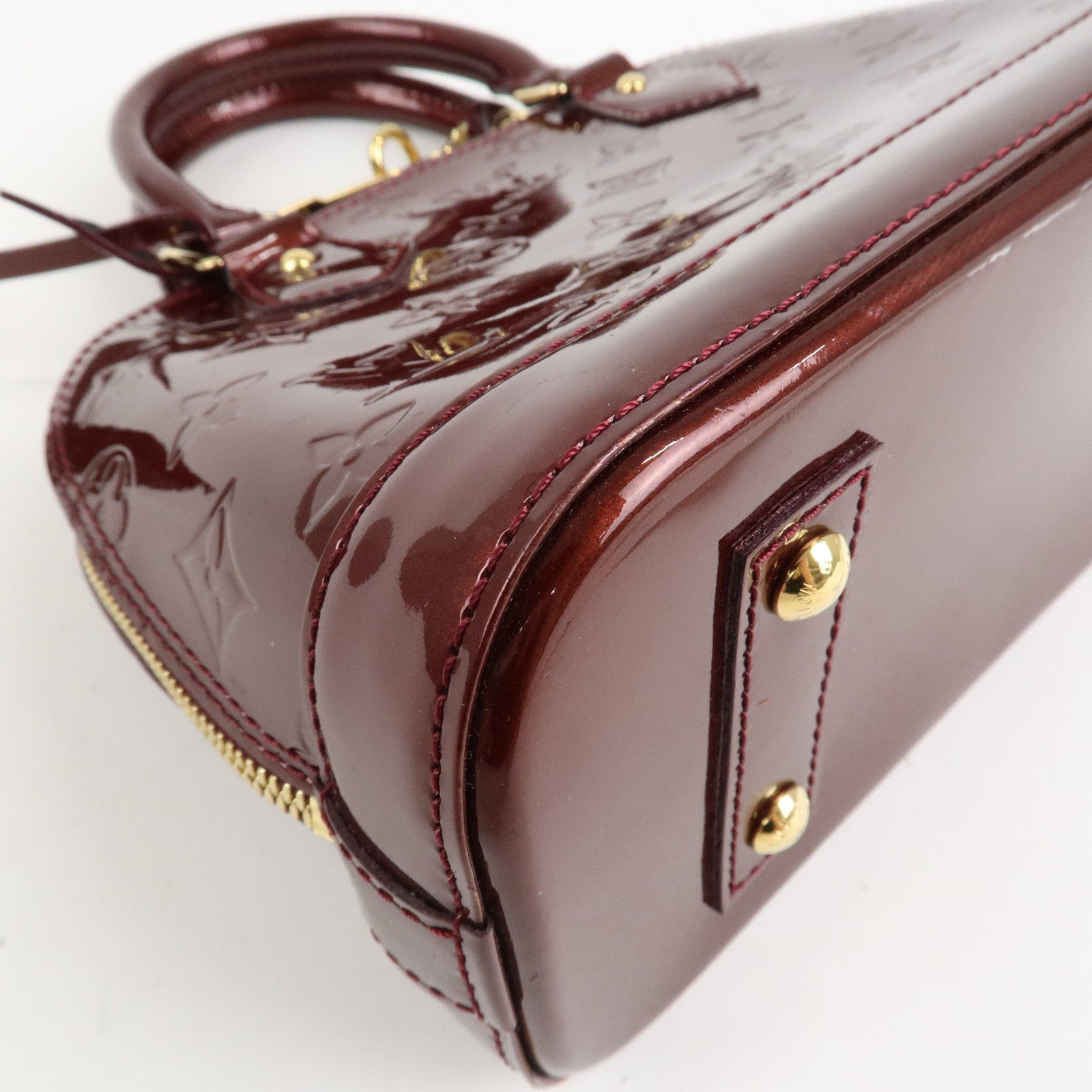 Louis Vuitton Monogram Vernis Alma BB 2Way Hand Bag Rouge M91676 Used