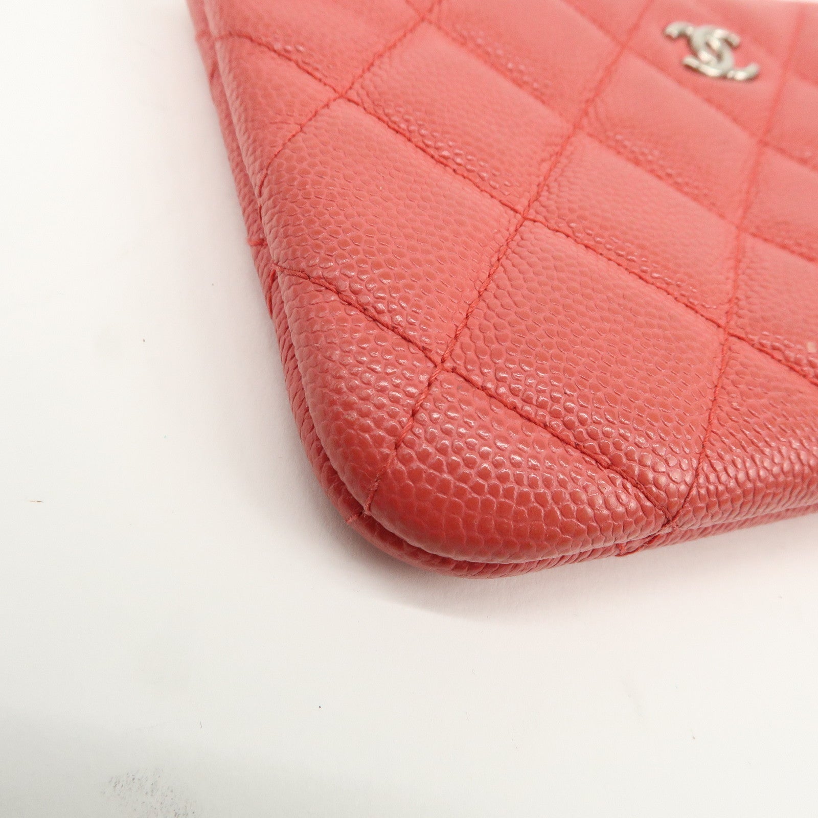 CHANEL Matelasse Caviarskin Classic Mini Pouch Pink A82365