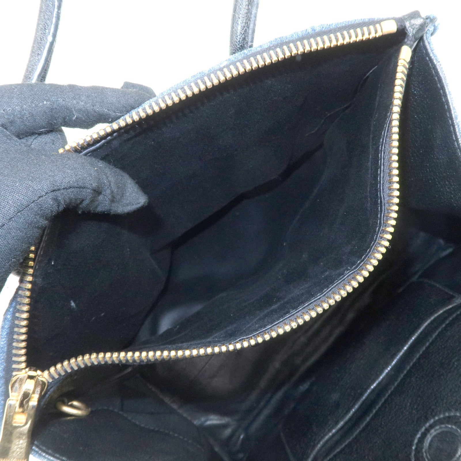 MIU MIU Denim Leather Biker 2Way Tote Bag Blue Black RN1031 Used