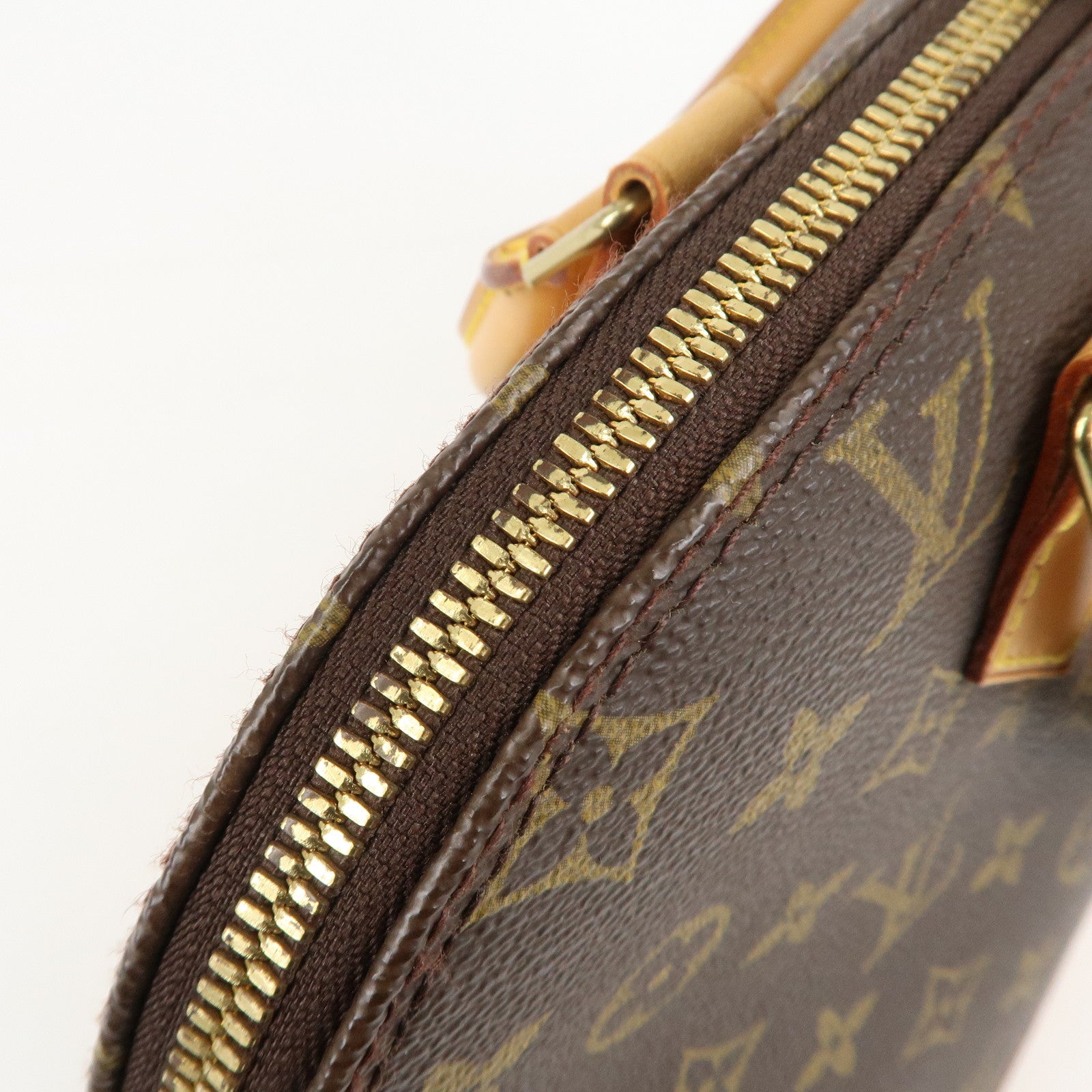 Louis Vuitton Monogram Alma Hand Bag Brown Gold Hardware M51130 Used