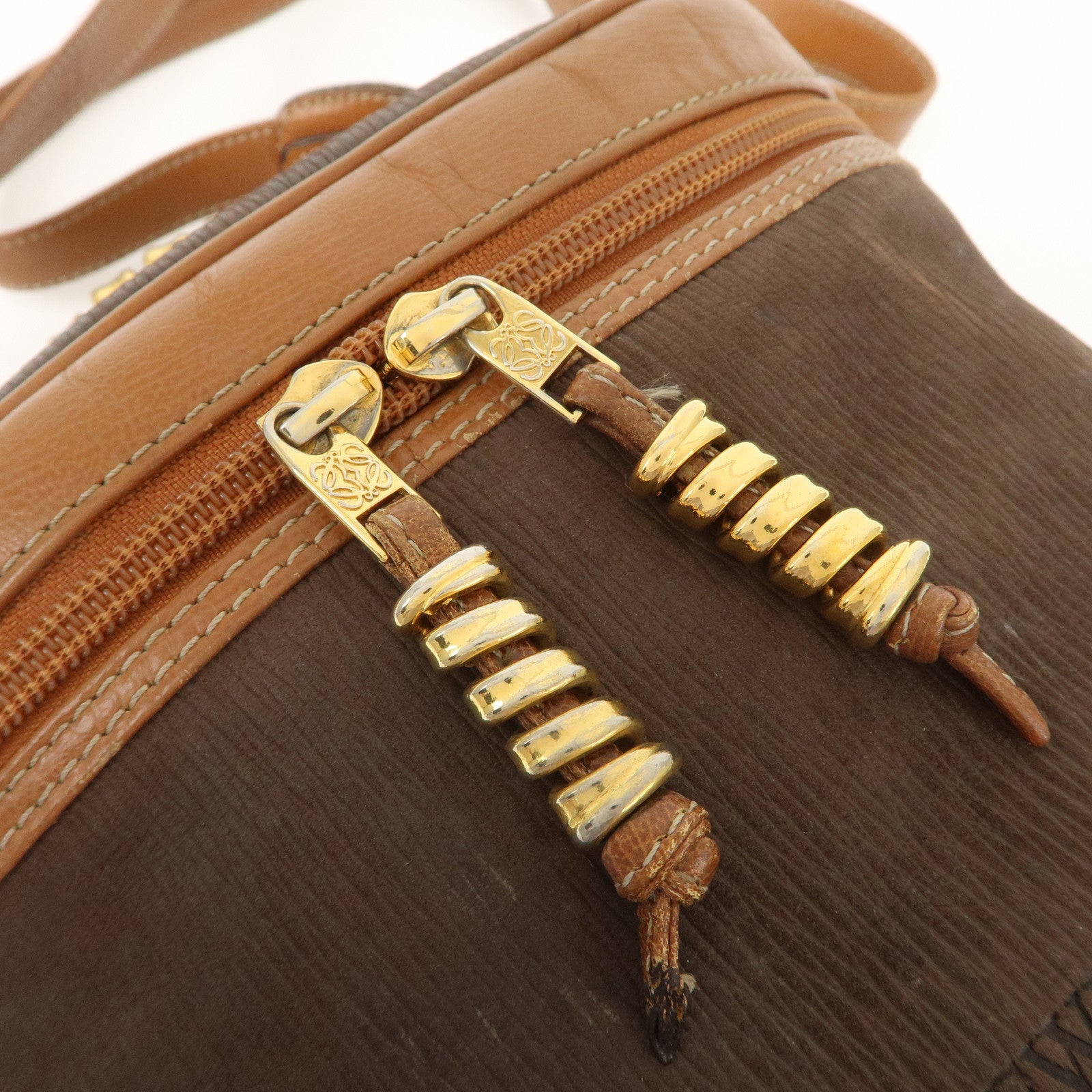 LOEWE Velazquez Suede Leather 2 Way Bag Brown Dark Brown Used