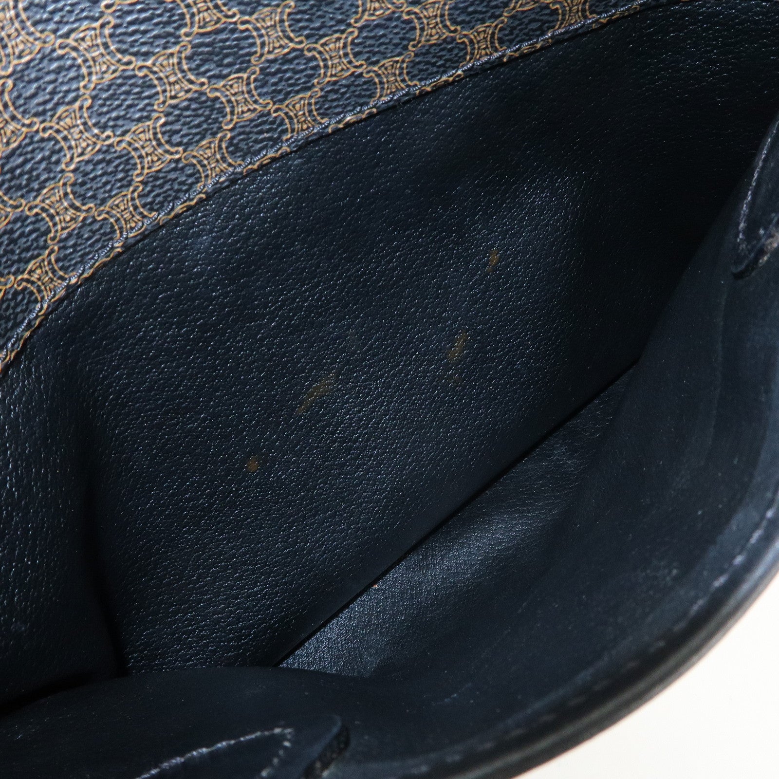 CELINE Macadam PVC Leather Boston Bag Hand Bag Brown Used