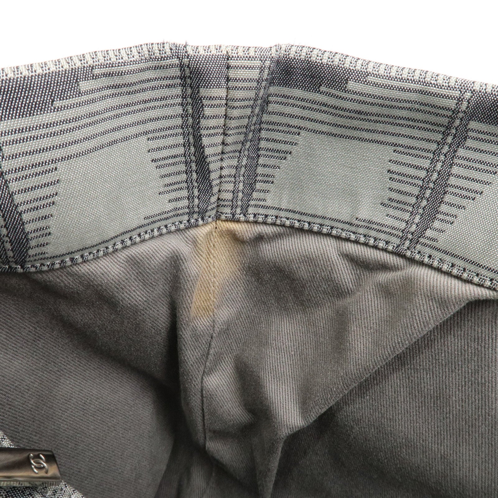 CHANEL New Travel Line Nylon Jacquard Leather Tote MM A47147 Used