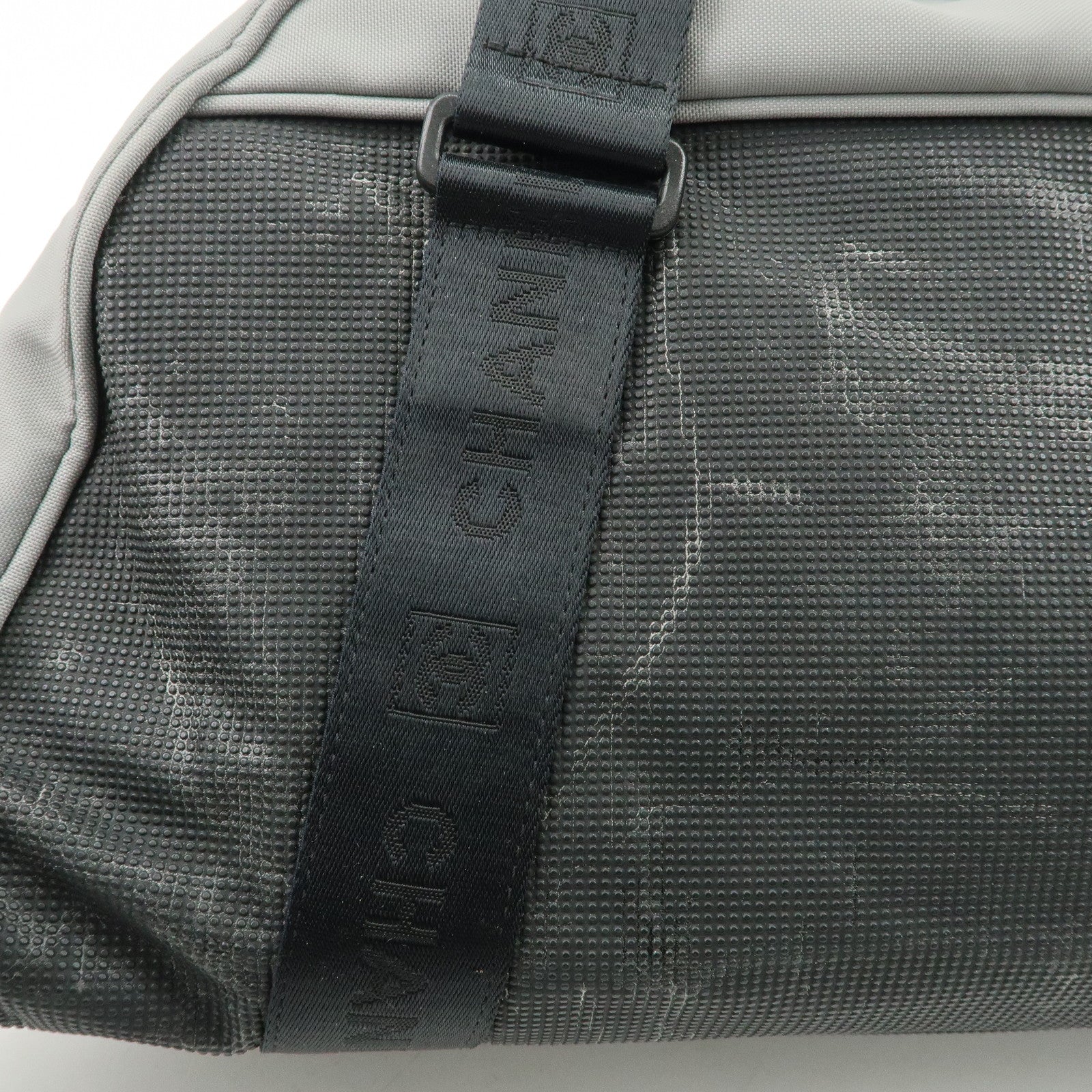 CHANEL Sportsline Nylon Canvas Boston Bag Black Gray A19976 Used