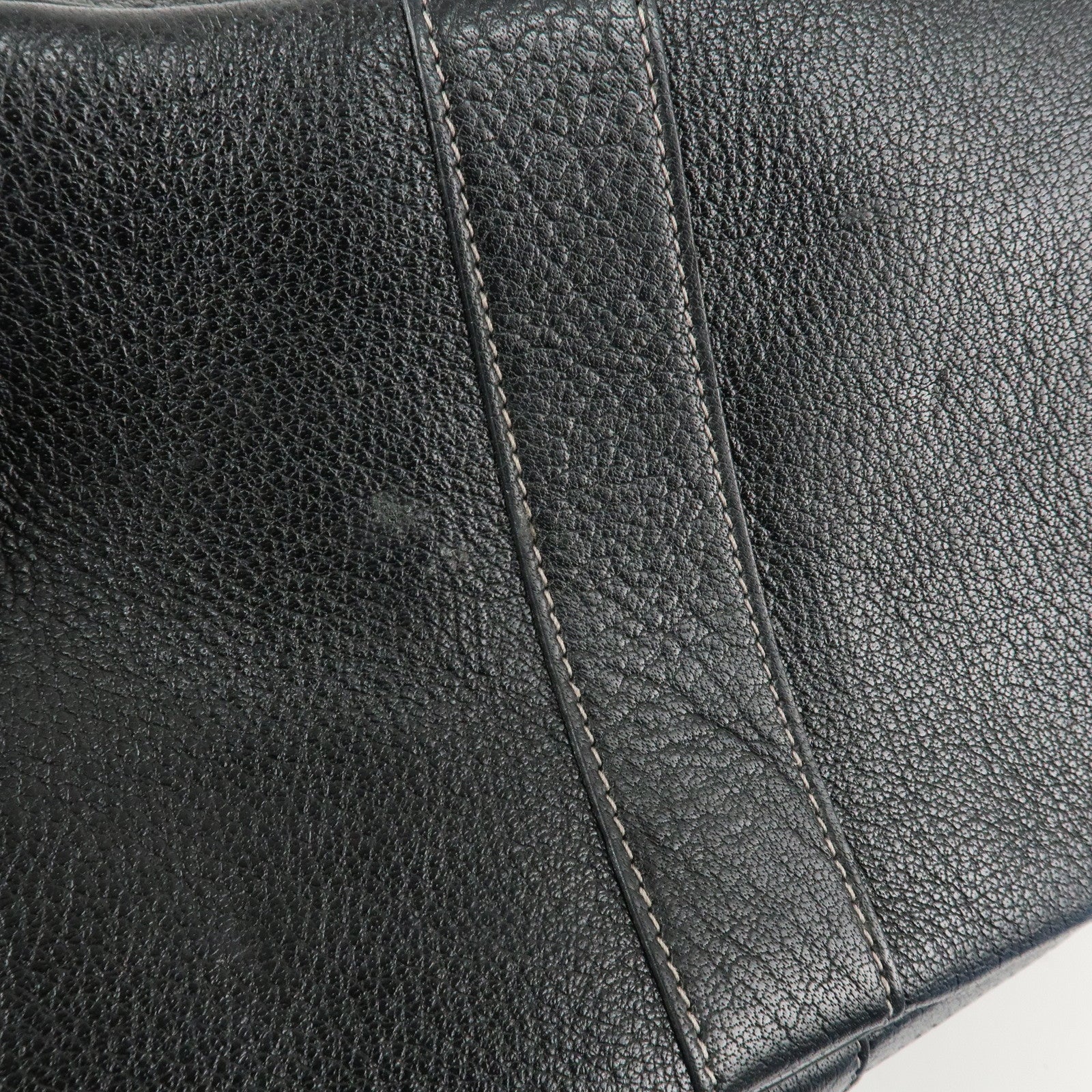 HERMES Garden Party Toile Ash Leather PM H Stamped Tote Bag Used