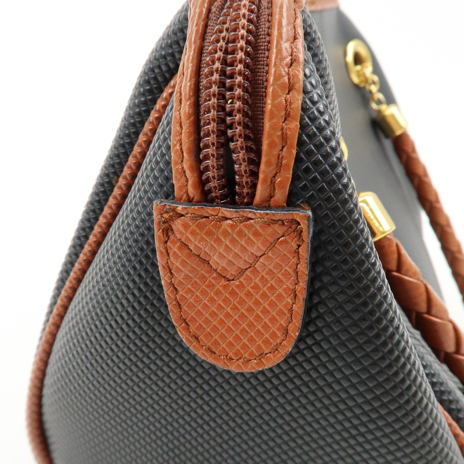 BOTTEGA VENETA Intrecciato PVC Leather Marco Polo Tassel Hand Bag Used