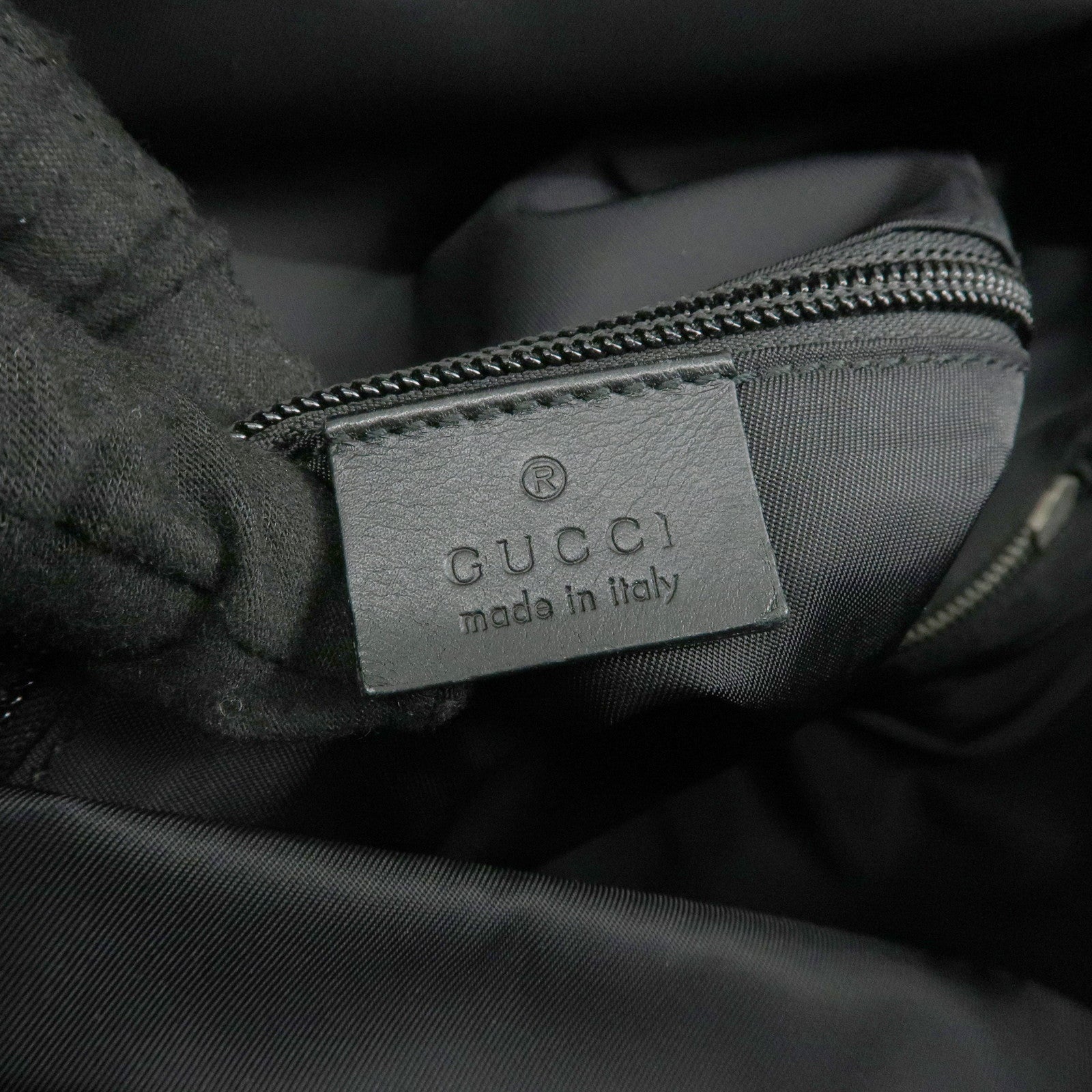 GUCCI Sherry Canvas Leather Ruck Sack Back Pack Black 337075 Used