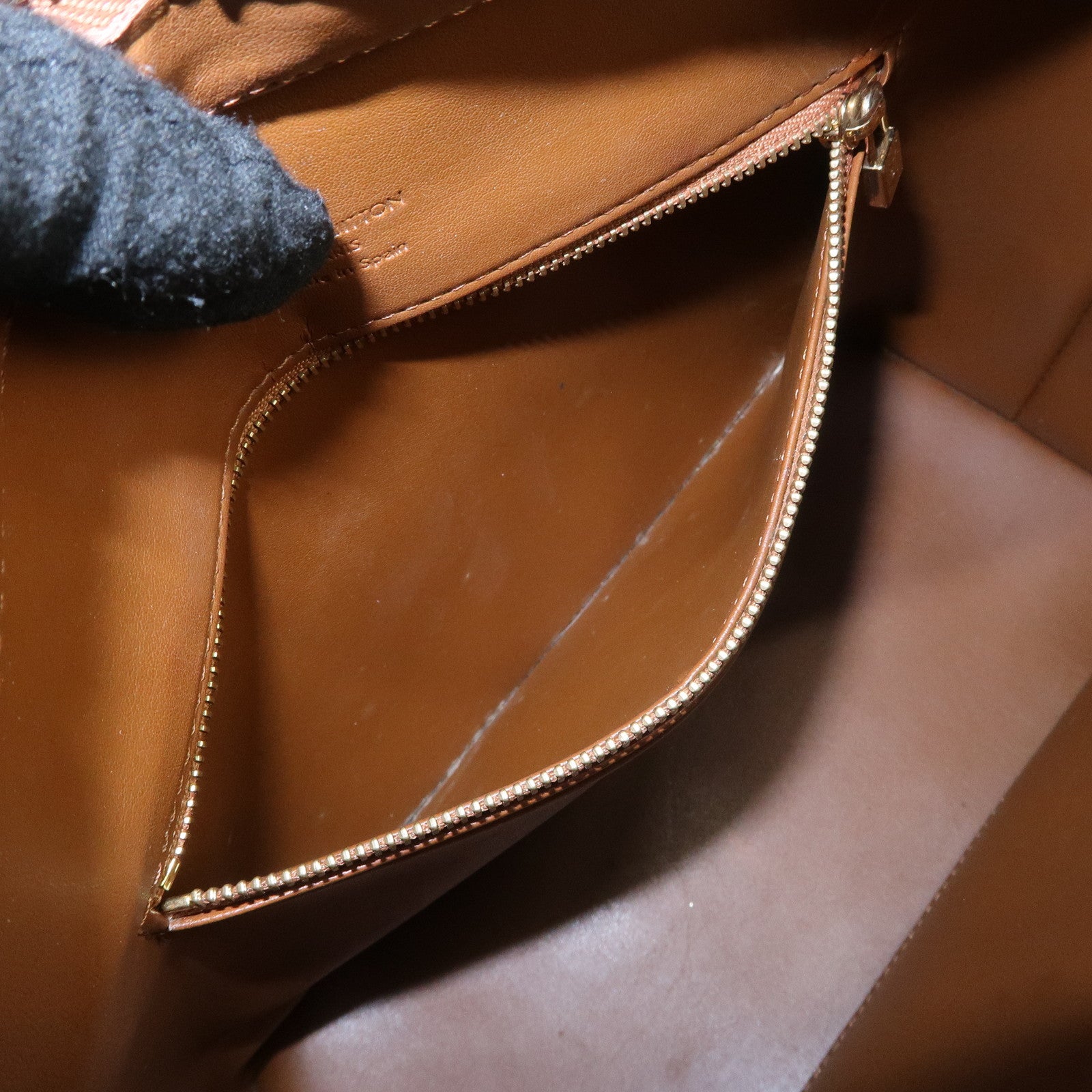 Louis Vuitton Monogram Vernis Houston Tote Bag Bronze M91122 Used