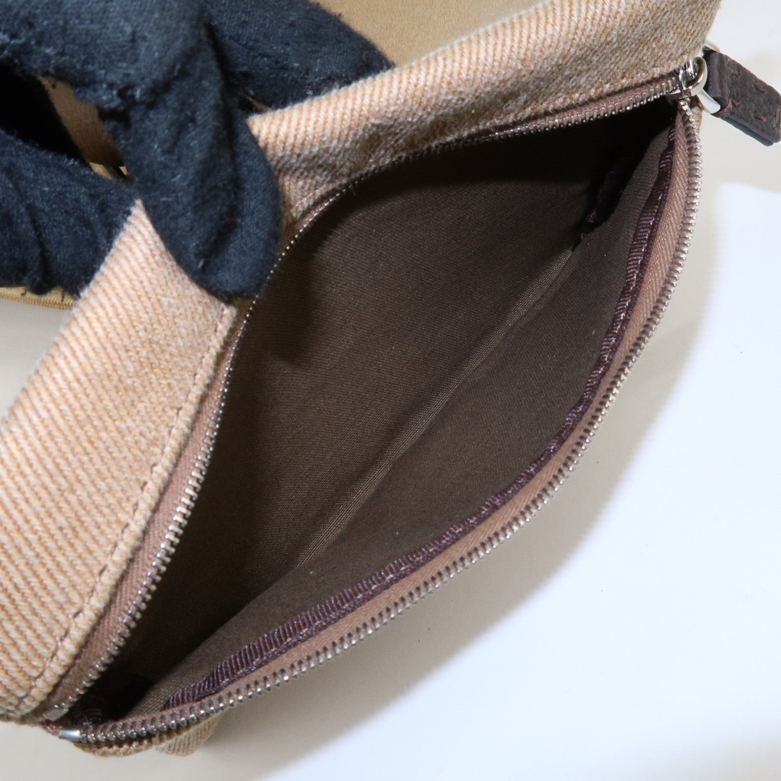 FENDI Canvas Leather Tote Bag Shoulder Bag Hand Bag Beige Used