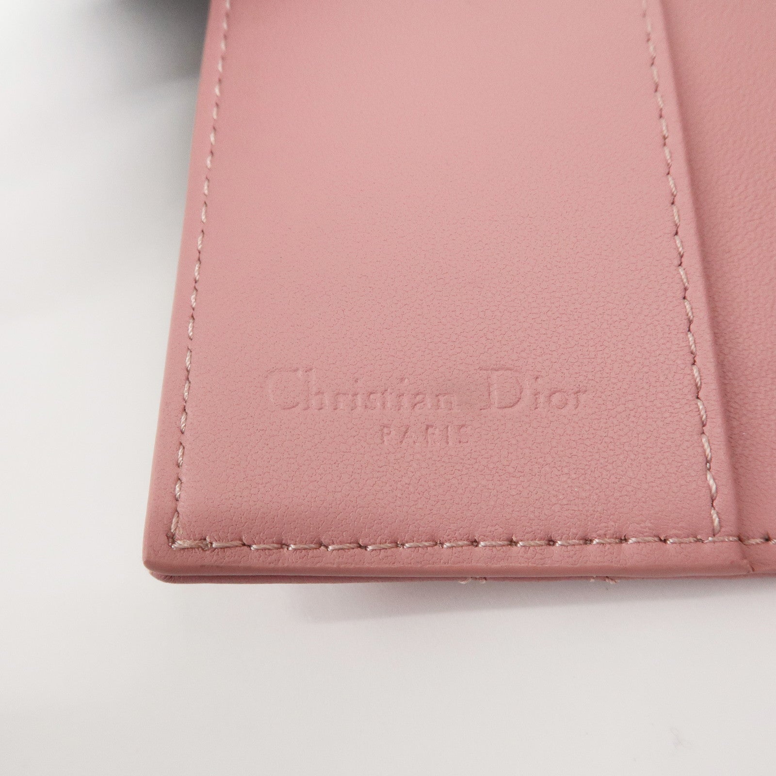 Christian Dior Cannage Leather 4 Key Case Key Chain Pink Used