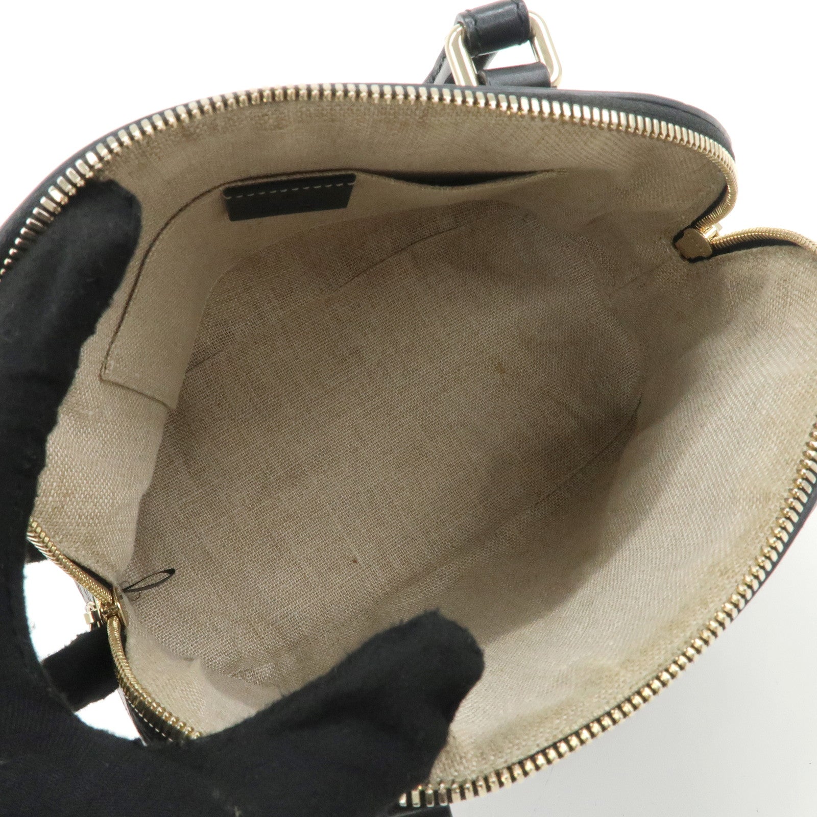 GUCCI Micro Guccissima Leather 2Way Shoulder Hand Bag Black 449654 Used