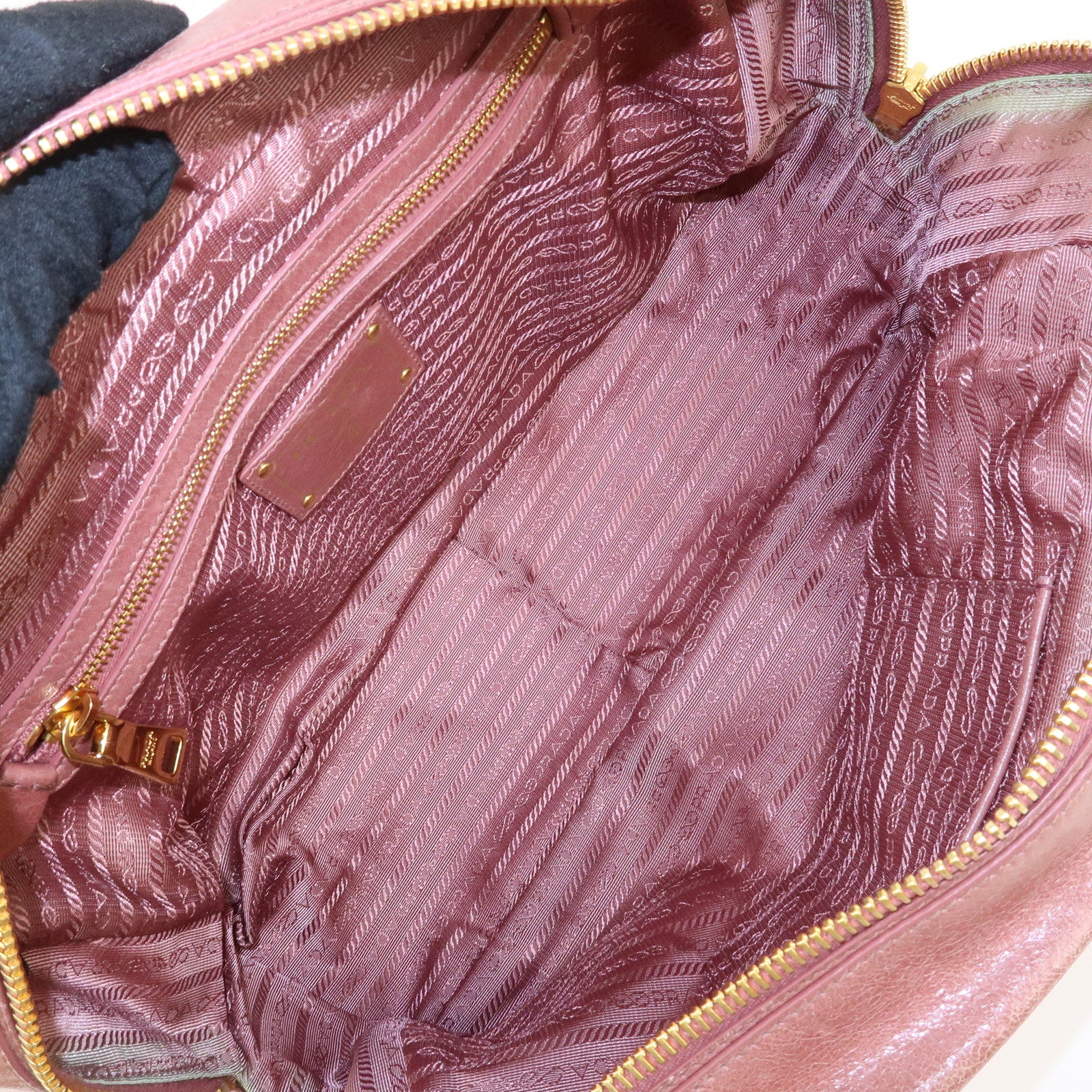 PRADA Leather 2Way Hand Bag Shoulder Bag Pink BL0821 Used