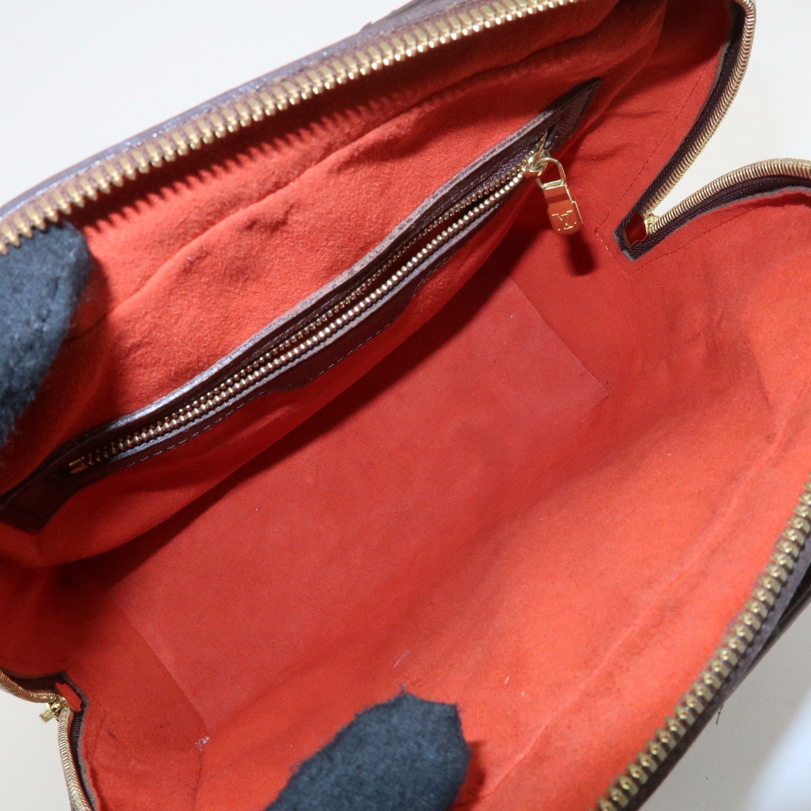 Louis Vuitton Damier Ebene Triana Hand Bag Brown N51155 Used