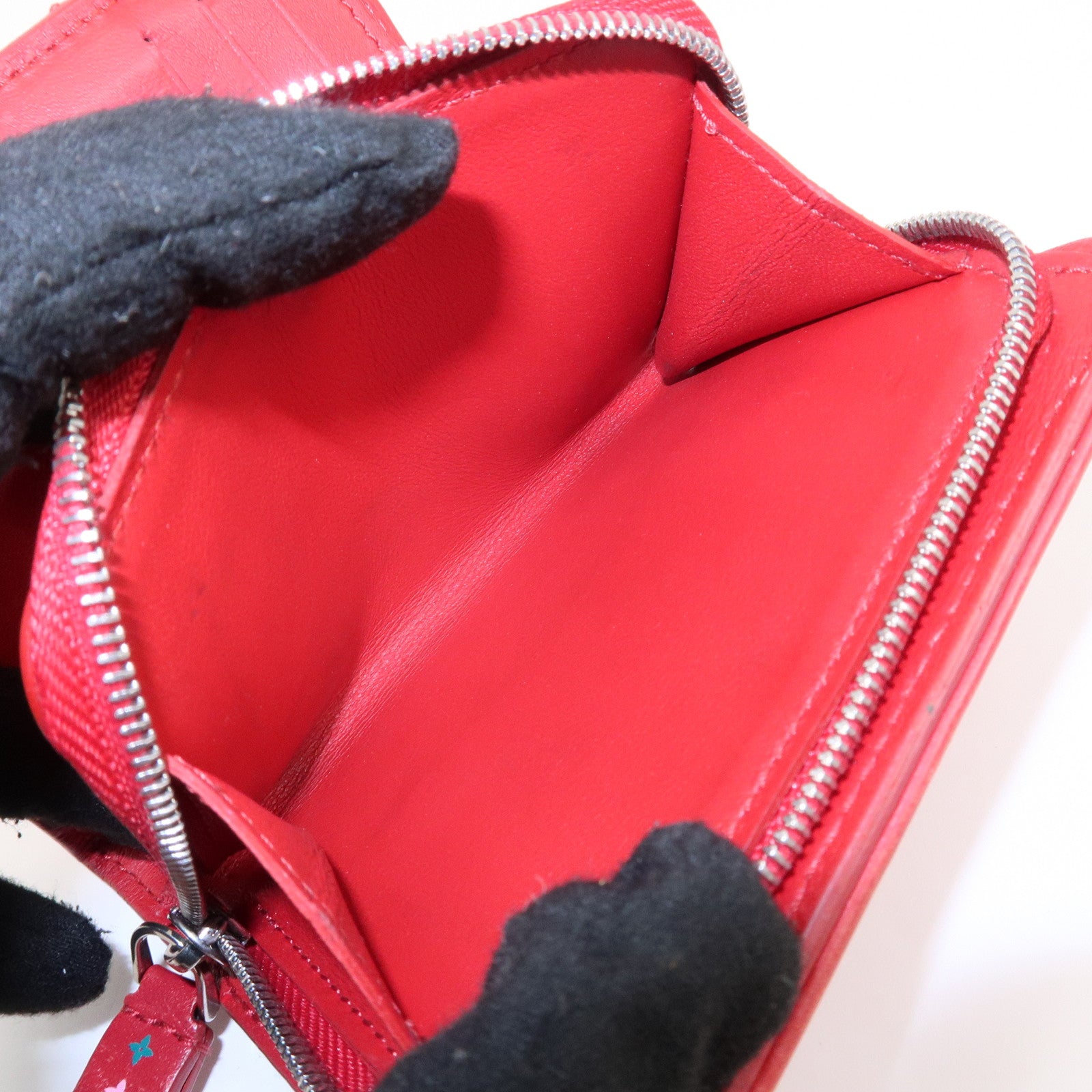 Louis Vuitton Zipped Compact Wallet Rouge M63790 Used