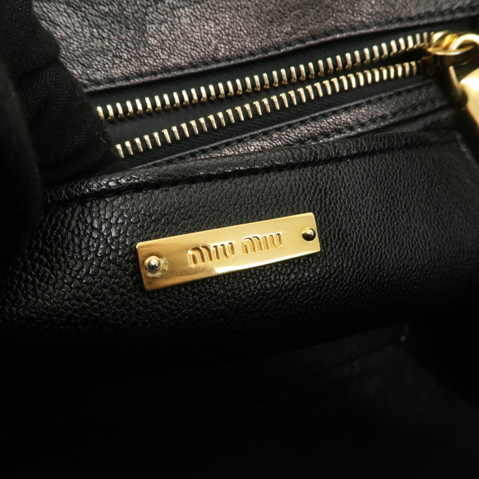 MIU MIU Denim Leather Biker 2WAY Bag Blue Black RN1031 Used