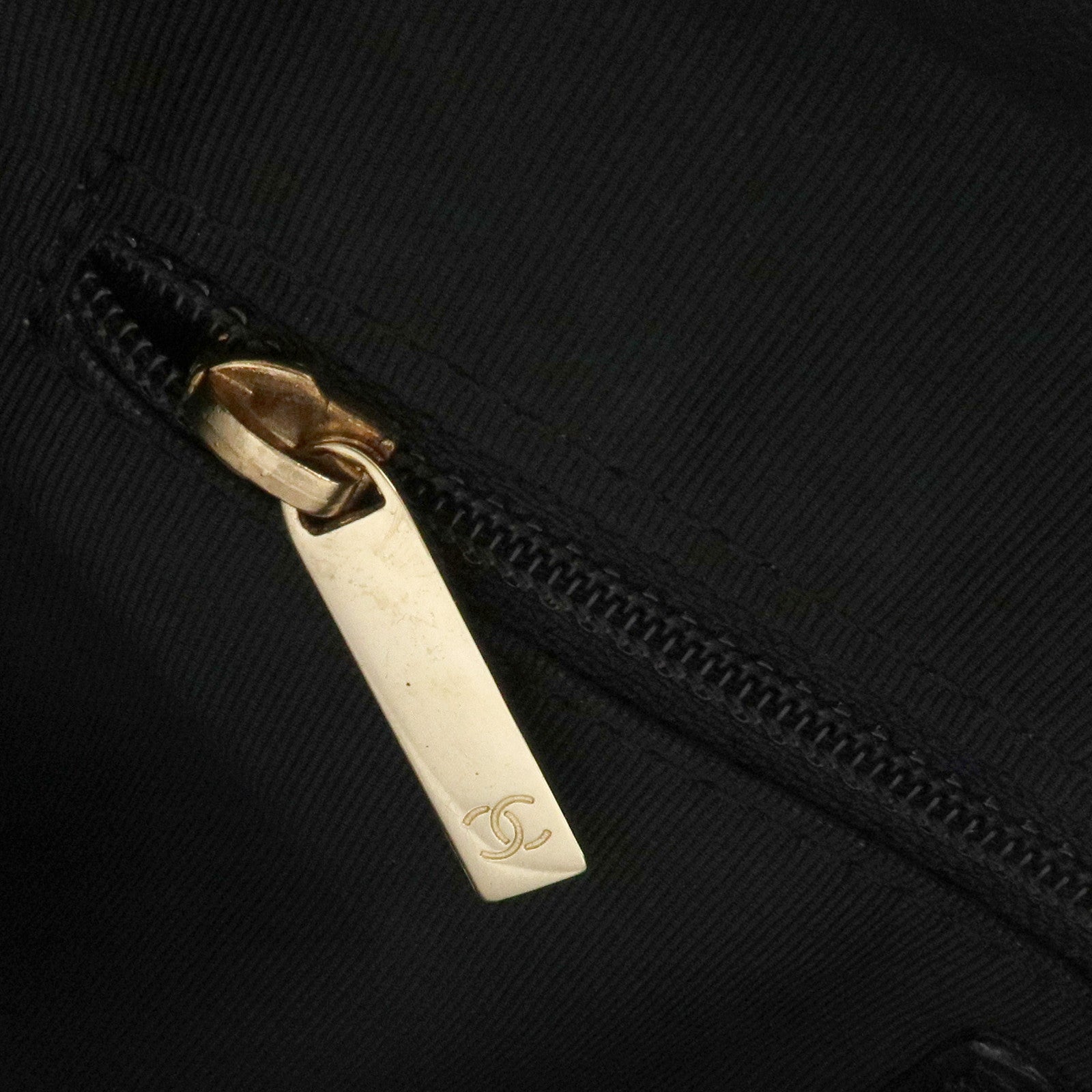 CHANEL Chocolate Bar Lamb Skin COCO Mark Tote Bag Hand Bag A17809 Used