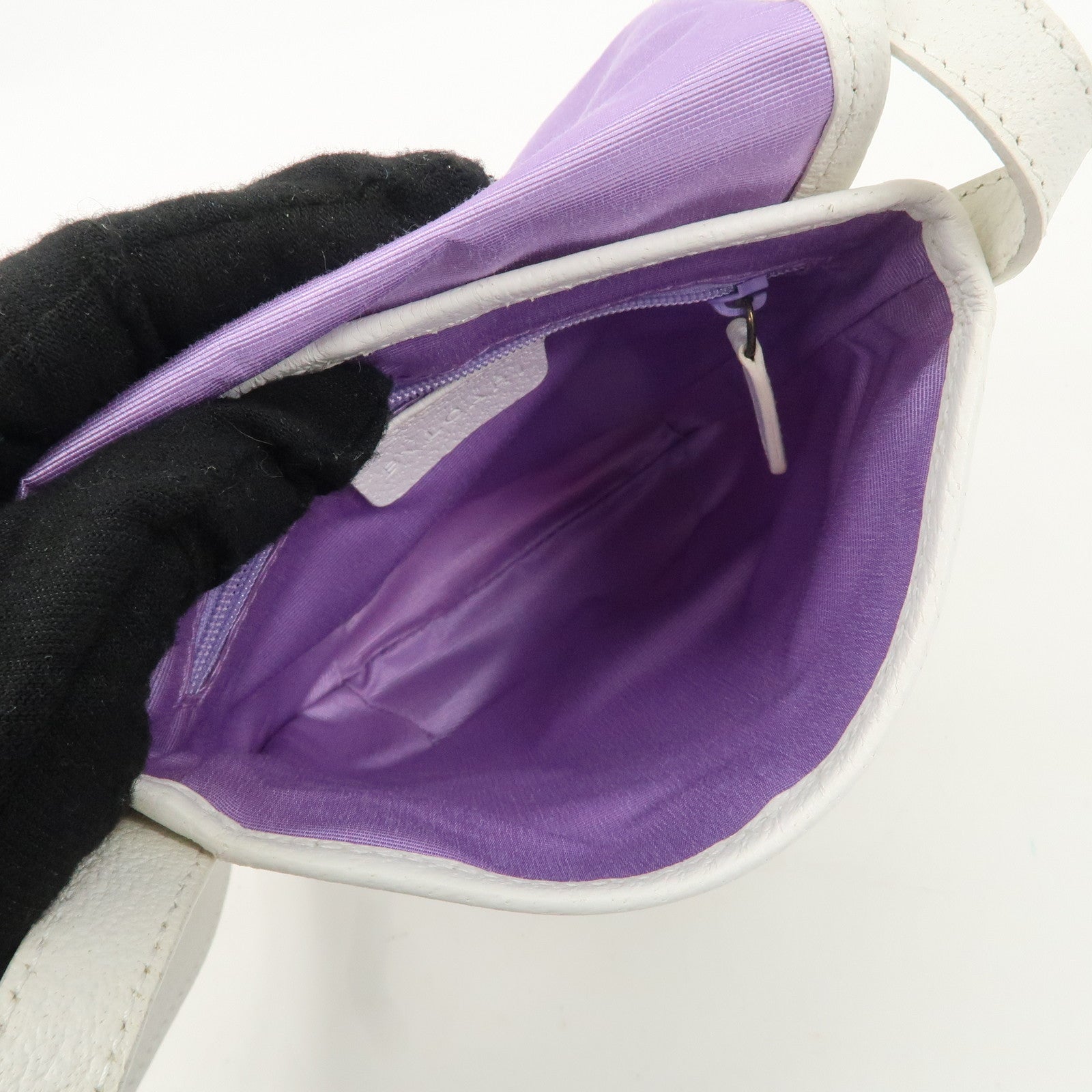 BVLGARI Logo Mania Mini Shoulder Bag Hand Bag Silver Used